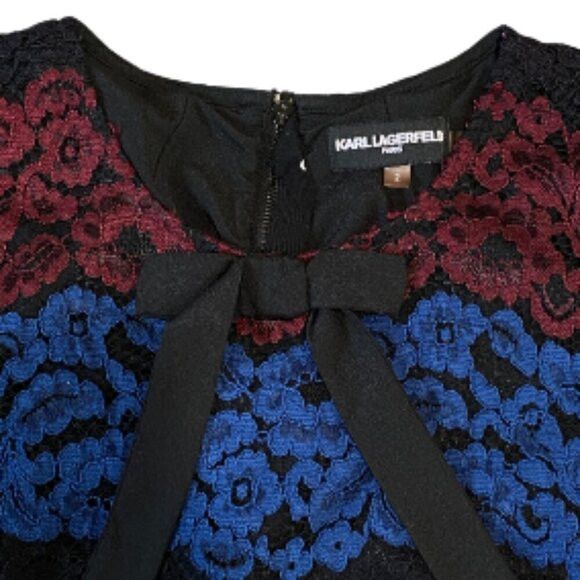 Karl Lagerfeld Karl Lagerfeld Women's Floral Lace Pattern Lasercut Blouse Size XS / US 0-2 / IT 36-38 - 4 Thumbnail