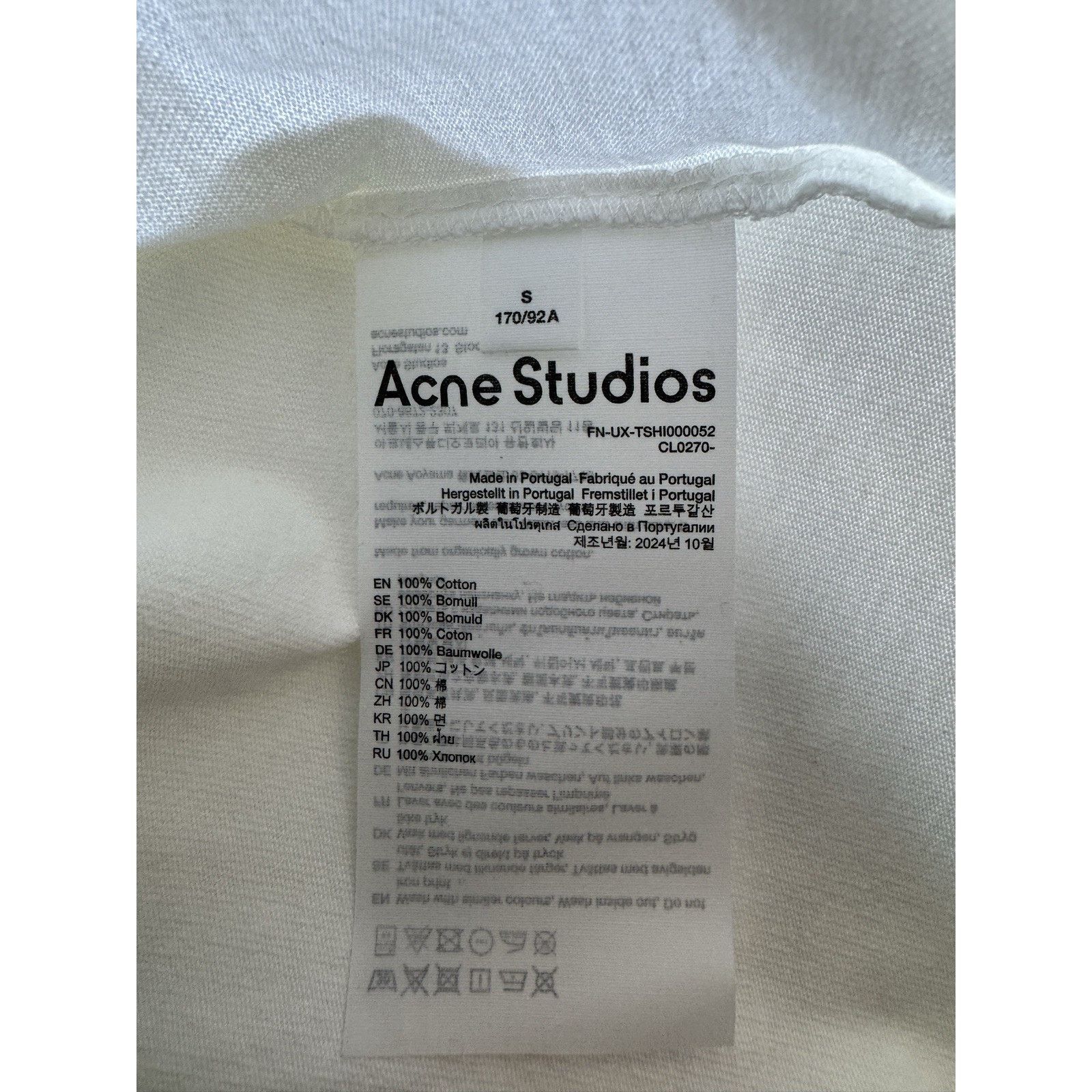 Acne Studios Acne Studios CL0270 OPTIC WHITE Long Sleeve T-Shirt Size US S / EU 44-46 / 1 - 3 Thumbnail