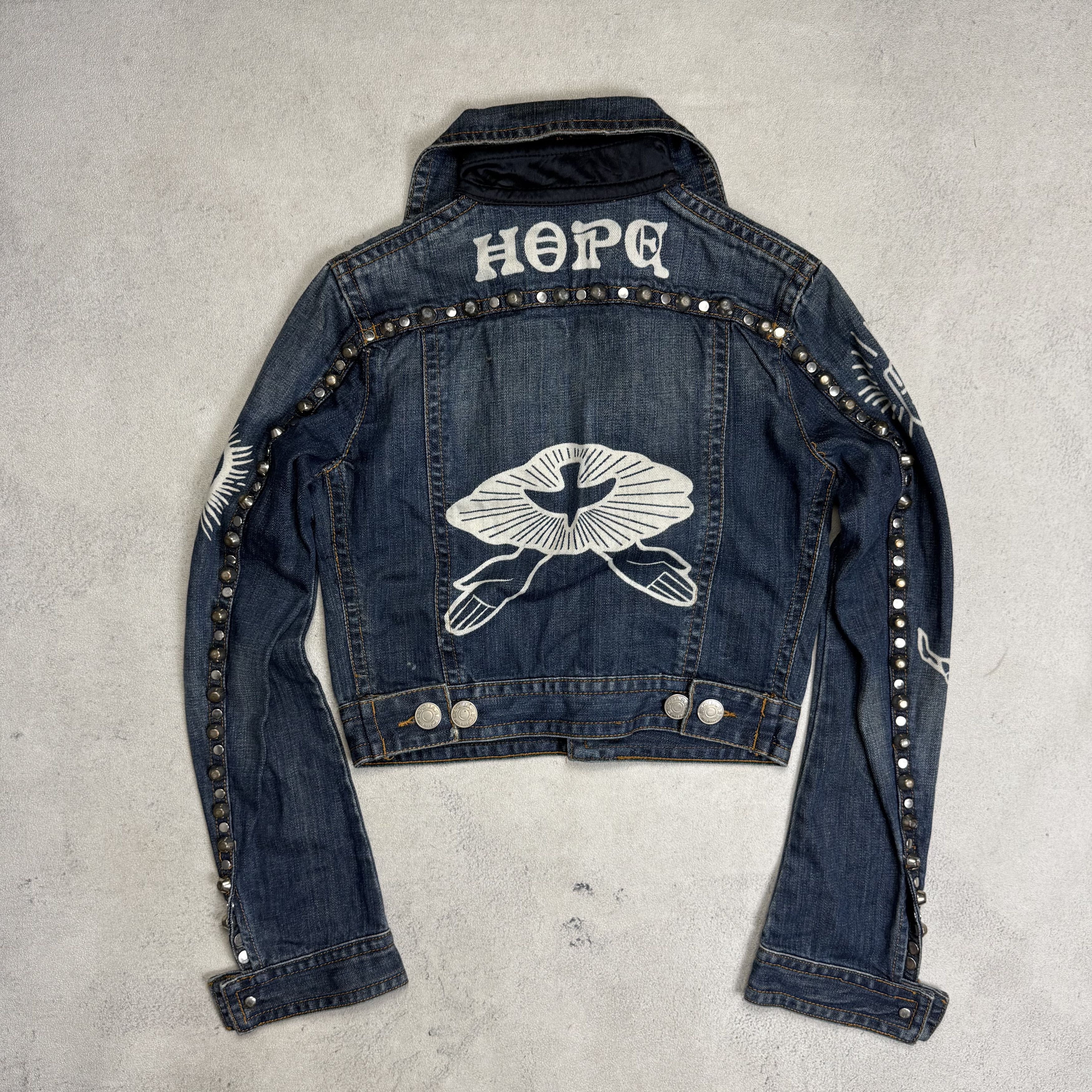 Dsquared2 Dsquared2 FW2005 Jesus Lord Peace Cropped Denim Jacket Size S / US 4 / IT 40 - 2 Thumbnail