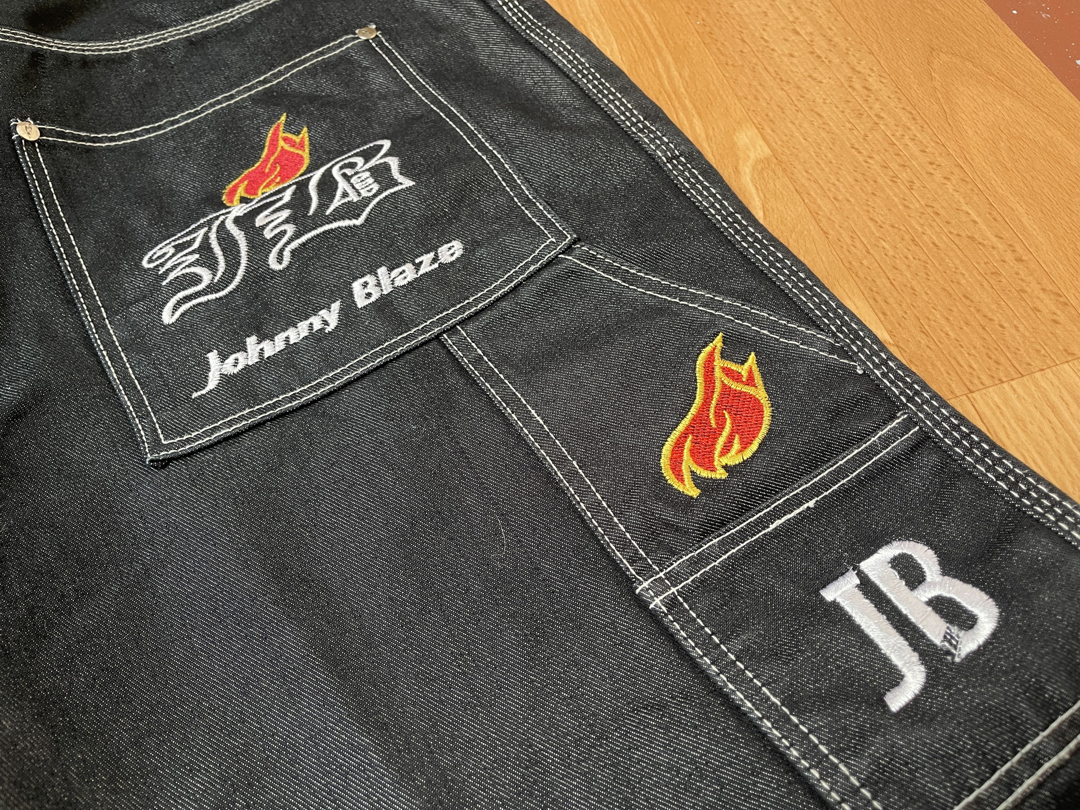 Wu-Tang Clan Johnny Blaze jeans shiny metallic silver baggy Wu Wear 34 Size US 34 / EU 50 - 10 Thumbnail