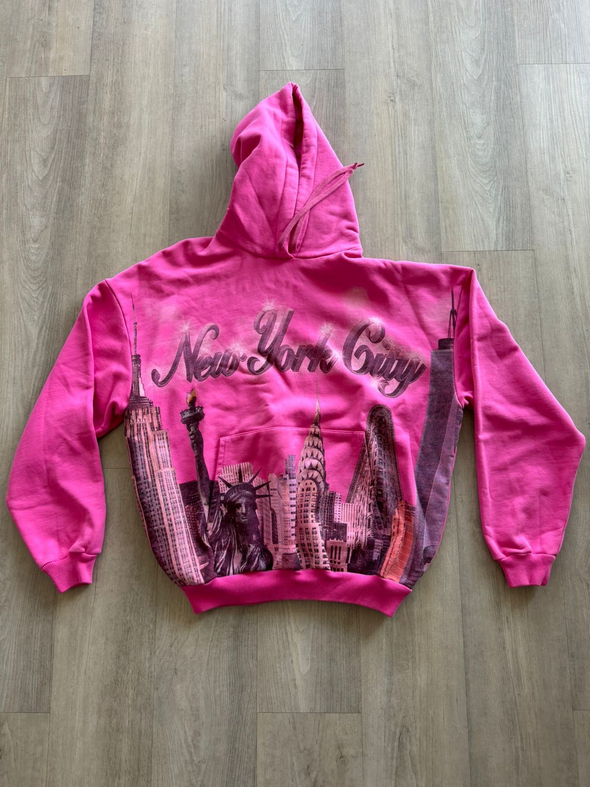 image of Balenciaga New York Hoodie in Pink, Men's (Size Small)