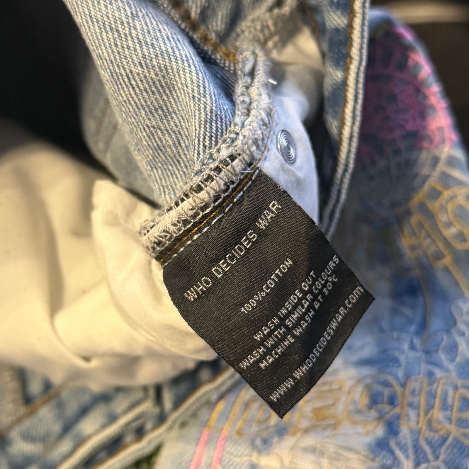 Who Decides War Who Decides War Technicolor Embrodiery Denim Jeans Size US 32 / EU 48 - 5 Thumbnail
