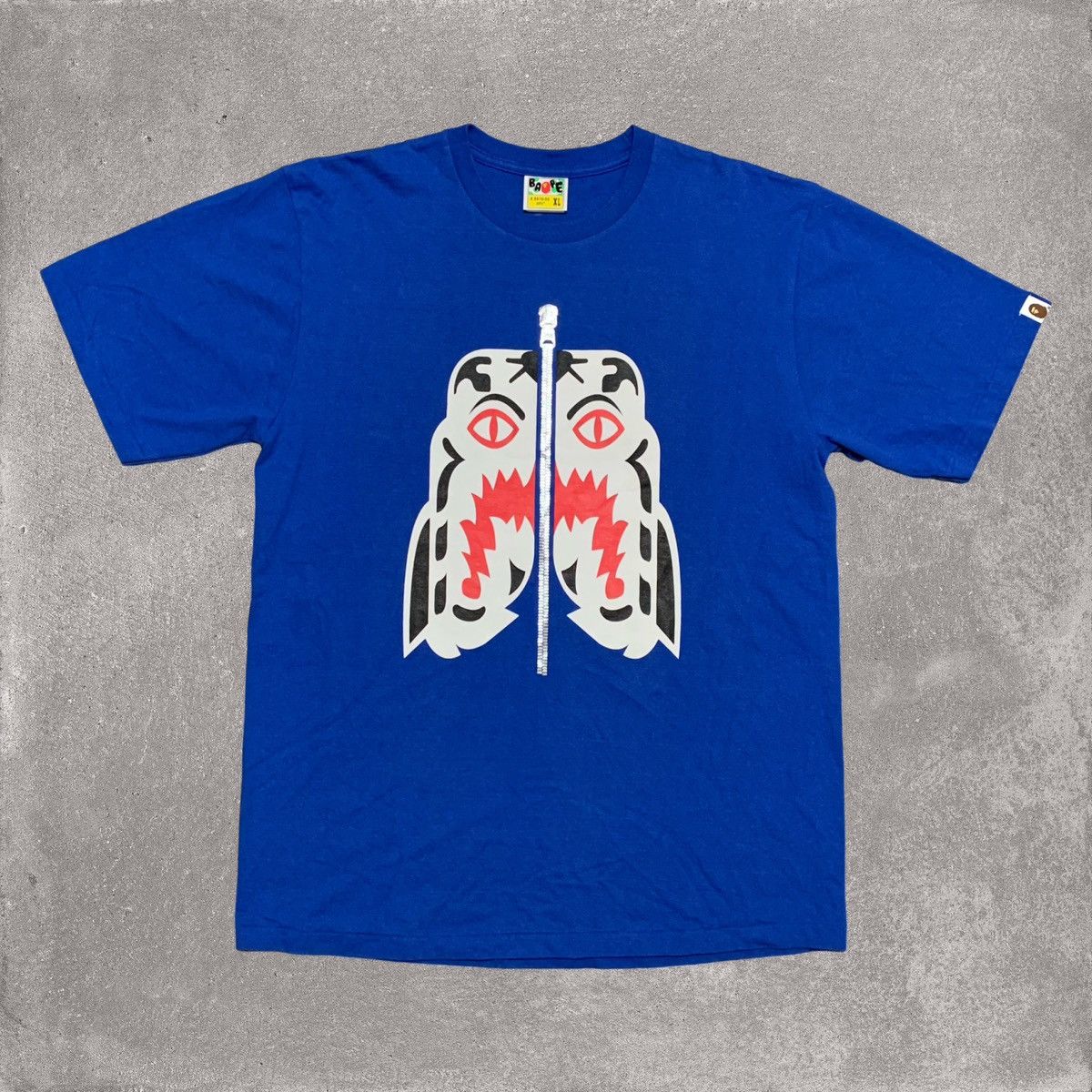 Bape Bape XL Tiger Shark Blue Tee A Bathing Ape Size US XL / EU 56 / 4 - 1 Thumbnail