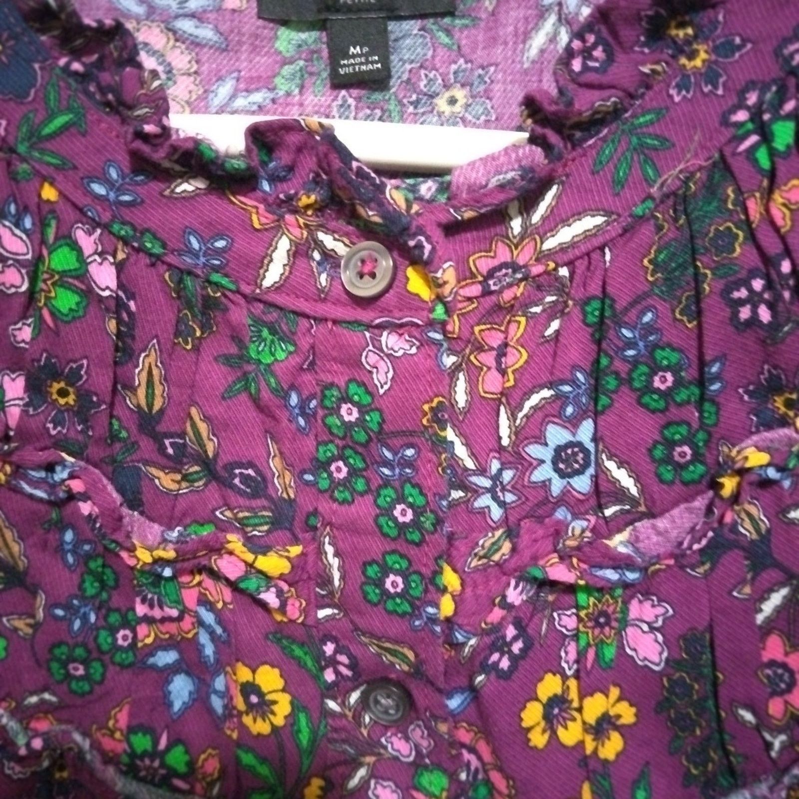 Other Talbots Petite MP Floral Long Sleeve Top Purple Colorful Size ONE SIZE - 3 Thumbnail