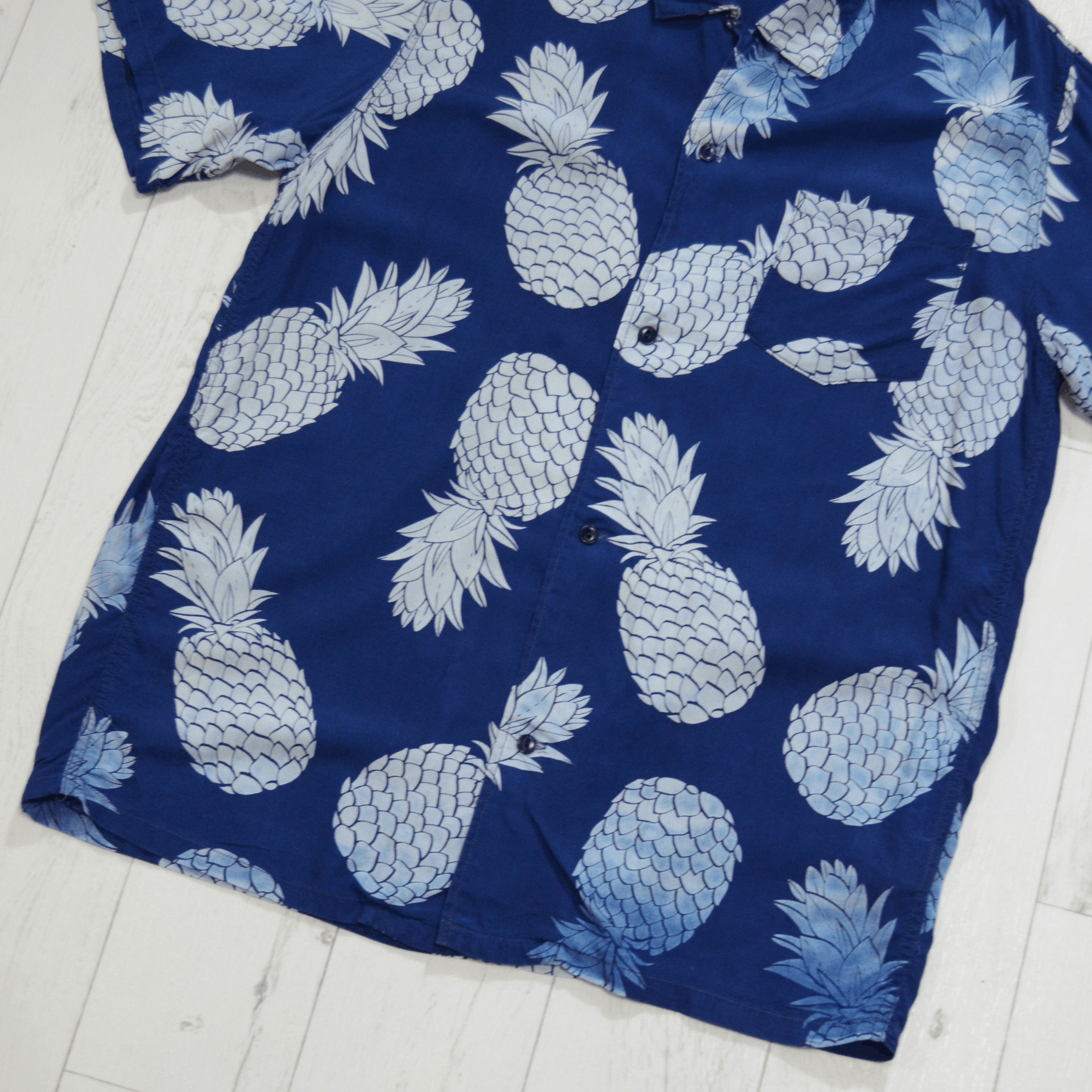 Beams Plus BEAMS Japan Aloha Camp Pineapple Print Voile Shirt In Blue Size US XL / EU 56 / 4 - 3 Thumbnail