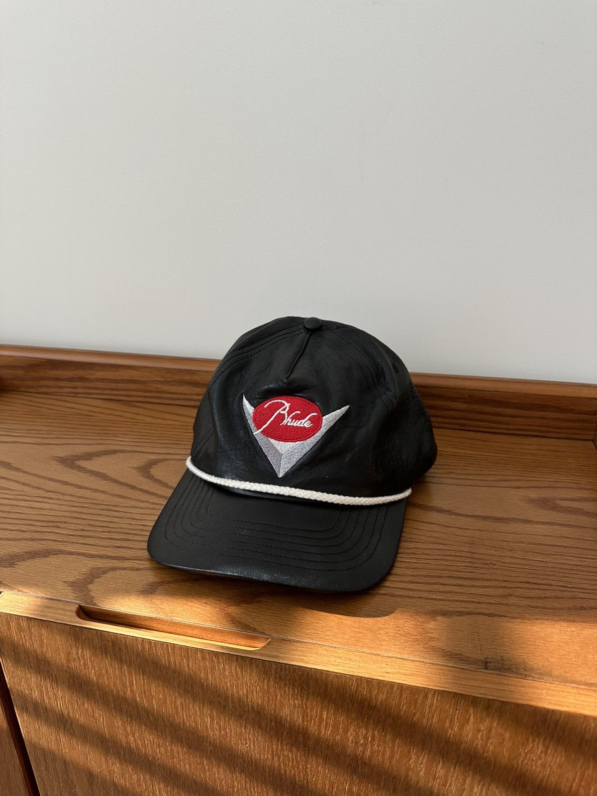 Rhude Rhude Leather Racing Hat Size ONE SIZE - 1 Thumbnail