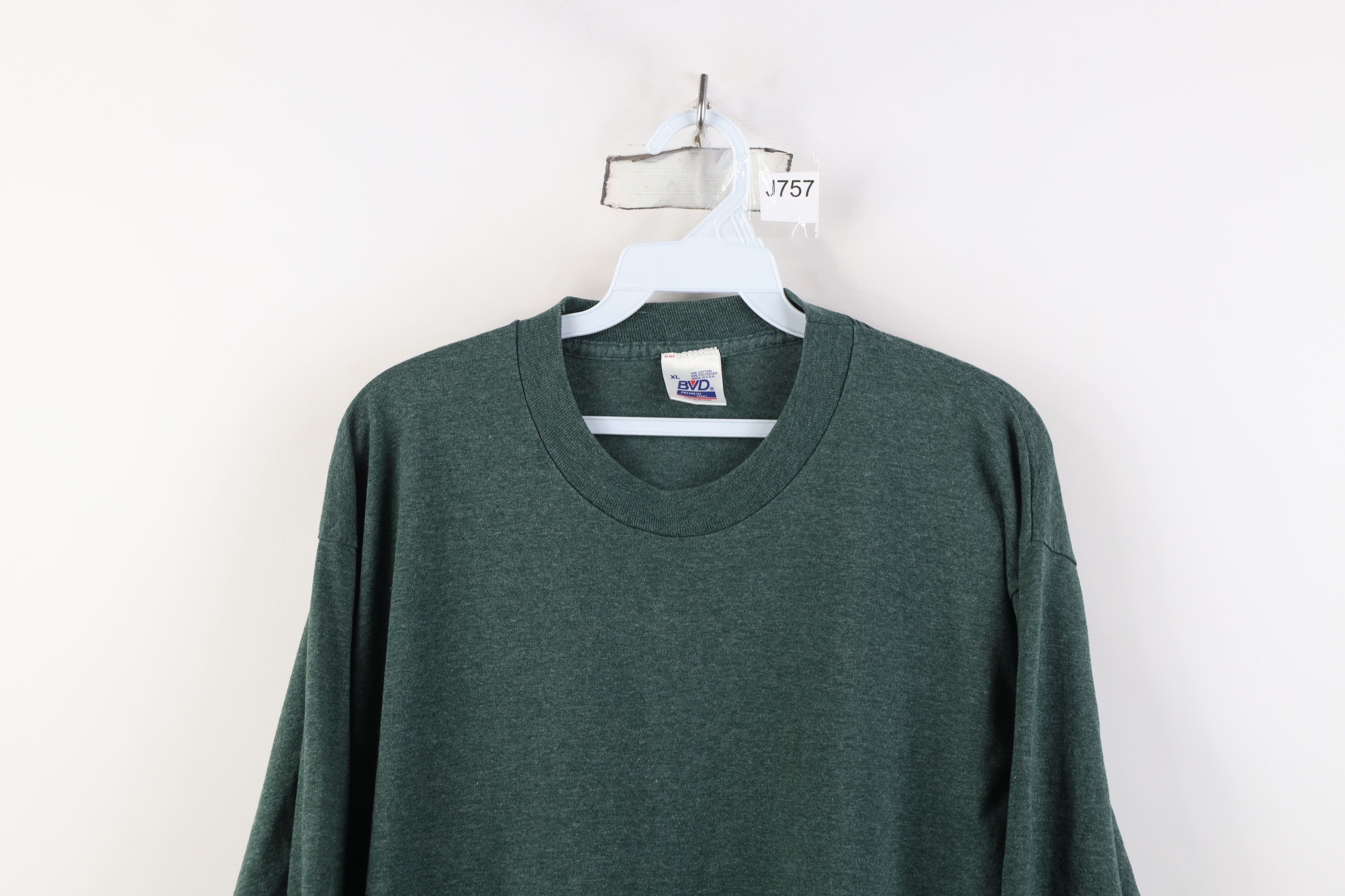 Vintage Vintage 90s Streetwear Long Sleeve T-Shirt Heather Green USA Size US XL / EU 56 / 4 - 2 Thumbnail