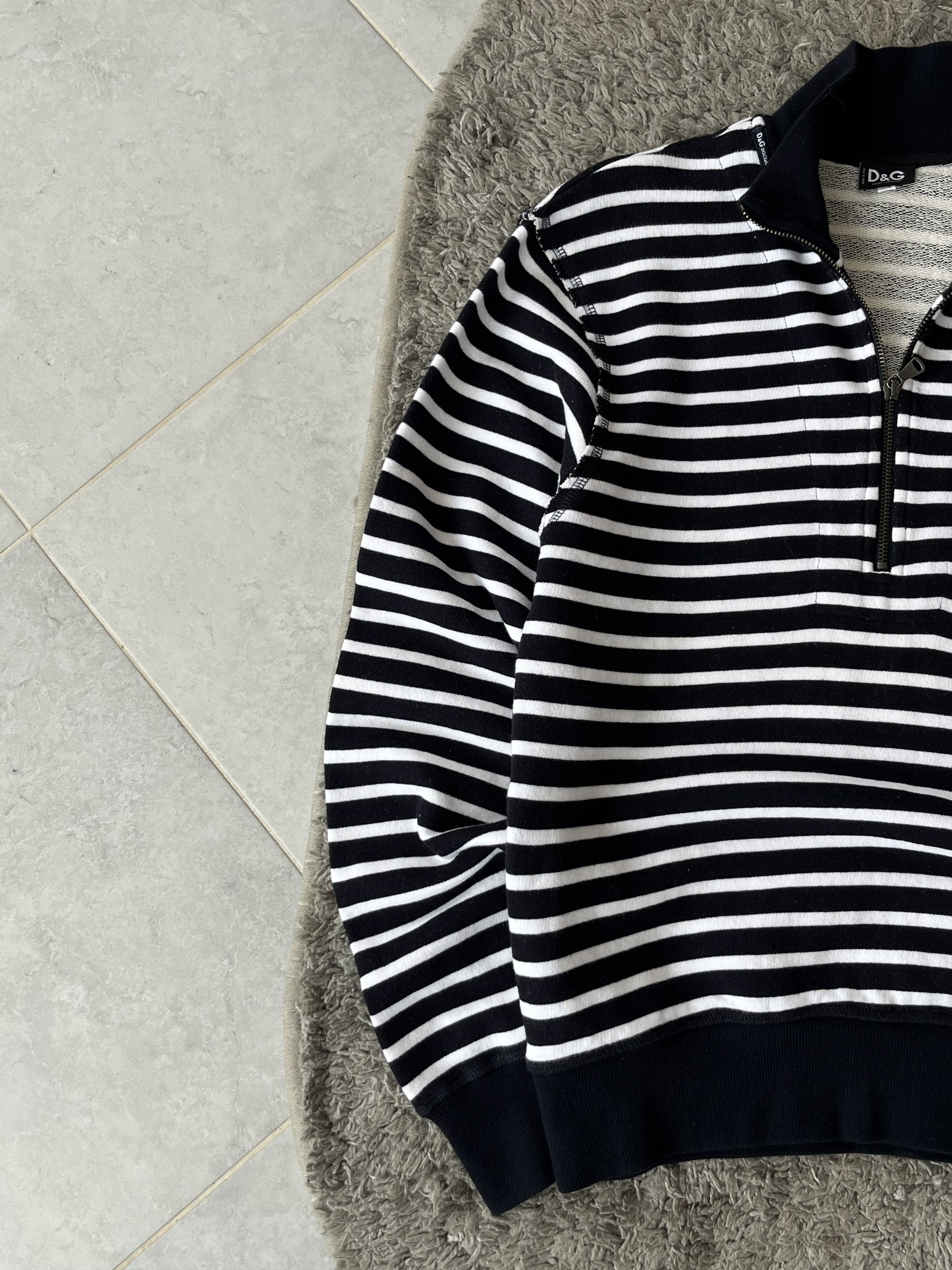 Dolce & Gabbana DOLCE&GABBANA Vintage 1/2 Zip Up Sweater Striped Shirt Size US M / EU 48-50 / 2 - 3 Thumbnail