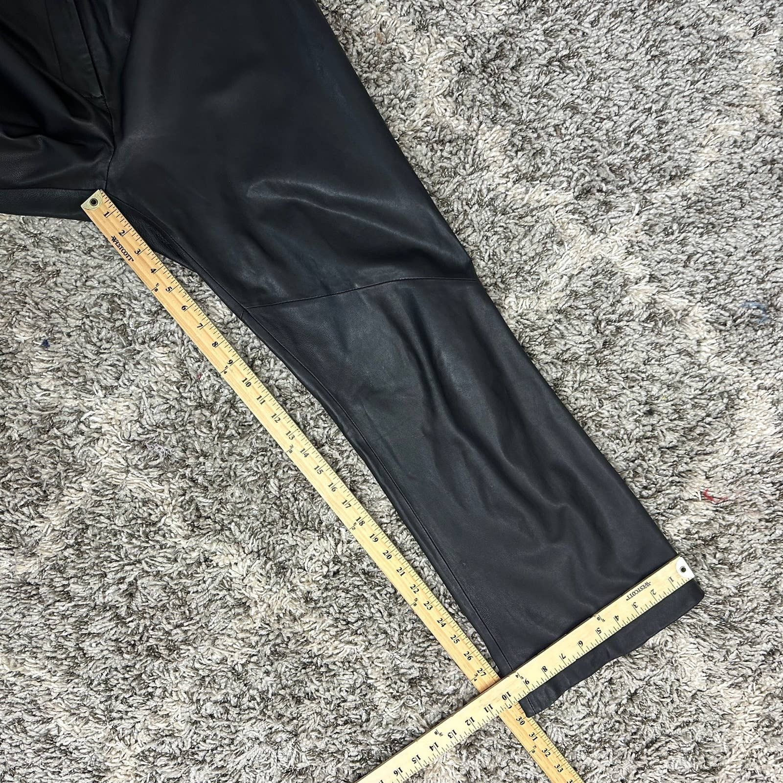 Other BCBGMaxAzria Black Leather Pants 10 Moto Biker Y2K Size 32" / US 10 / IT 46 - 9 Thumbnail