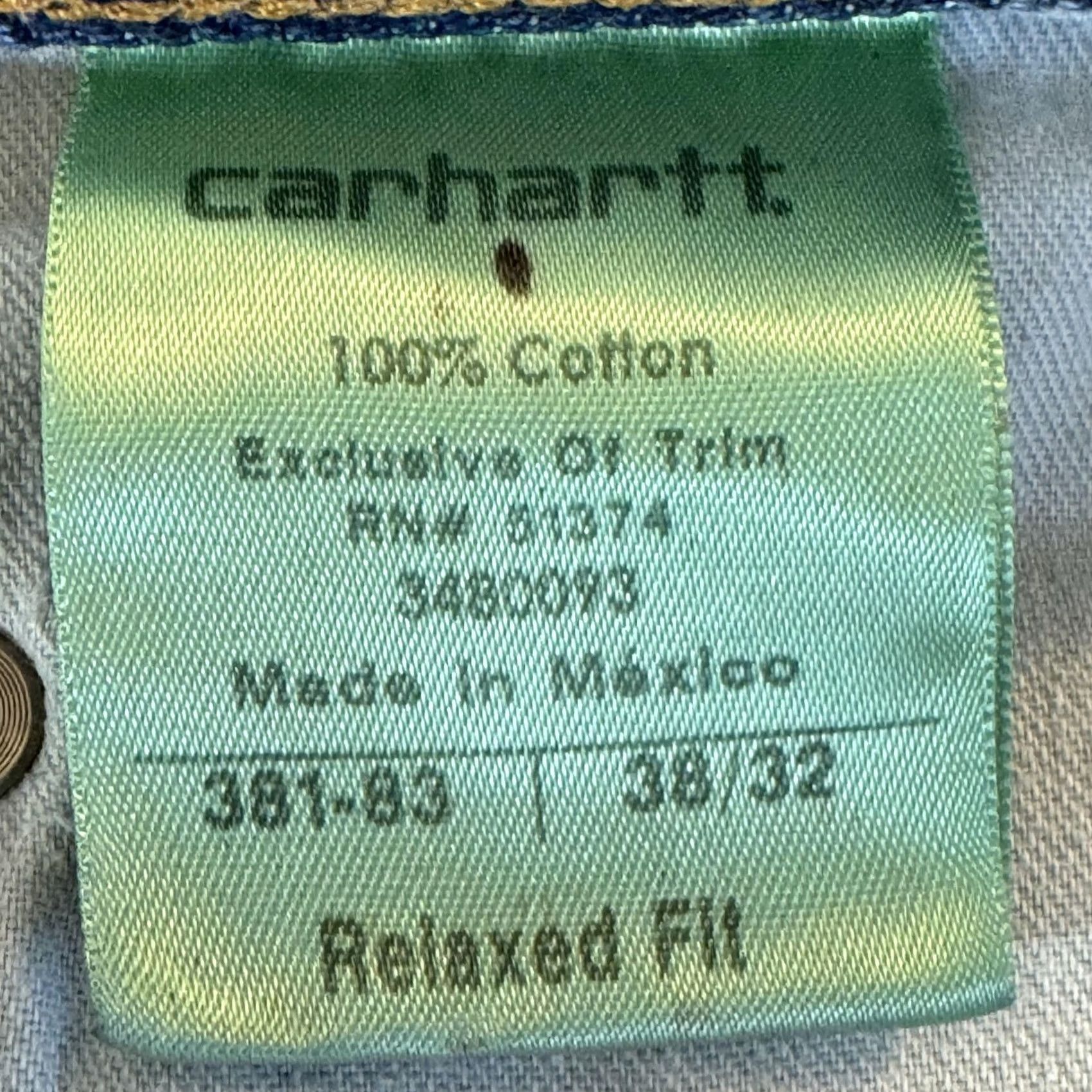 Carhartt Carhartt Jeans Mens 38x32 Blue Relaxed Fit Work Jeans Denim Pants 38x32 Mens Blue Carhartt 382-83 5-Pocket Workwear Size US 38 / EU 54 - 6 Thumbnail