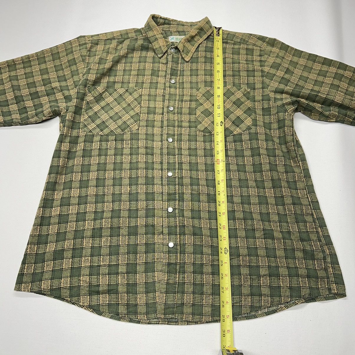 Haband × Vintage VTG Haband Flannel Shirt Green Plaid Button Up Pearl Snap Size US L / EU 52-54 / 3 - 17 Thumbnail