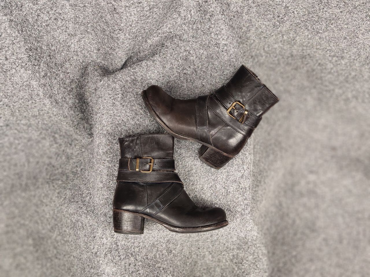 MoMA Moma Handmade Leather Shoes Buckle Wide Width Ankle Boots Size US 5 / IT 35 - 1 Thumbnail