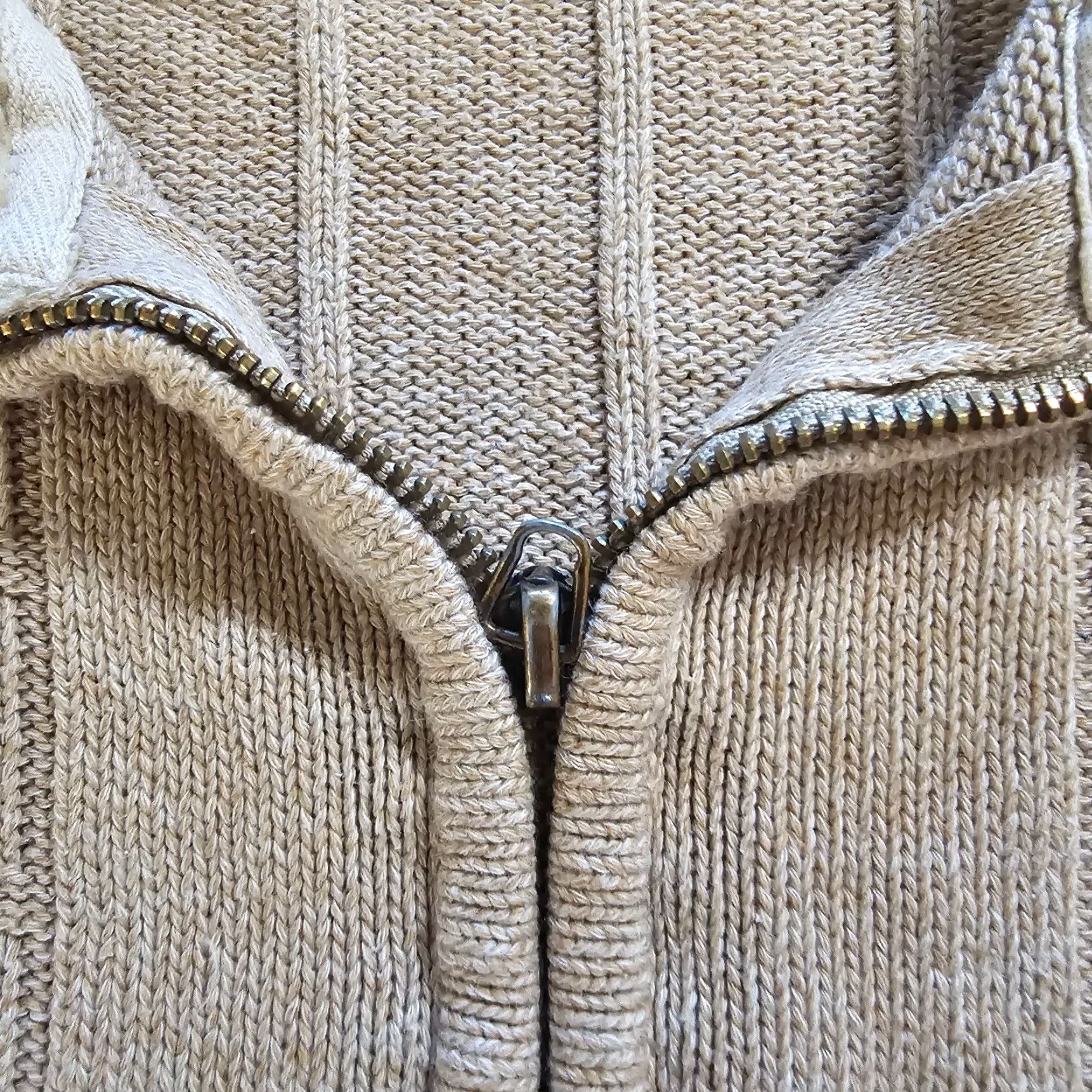 Oscar De La Renta Oscar de la Renta Cardigan Sweater Men 2XL Beige Cable Knit Full Zip Sherpa Casual Mens Size US XXL / EU 58 / 5 - 5 Thumbnail