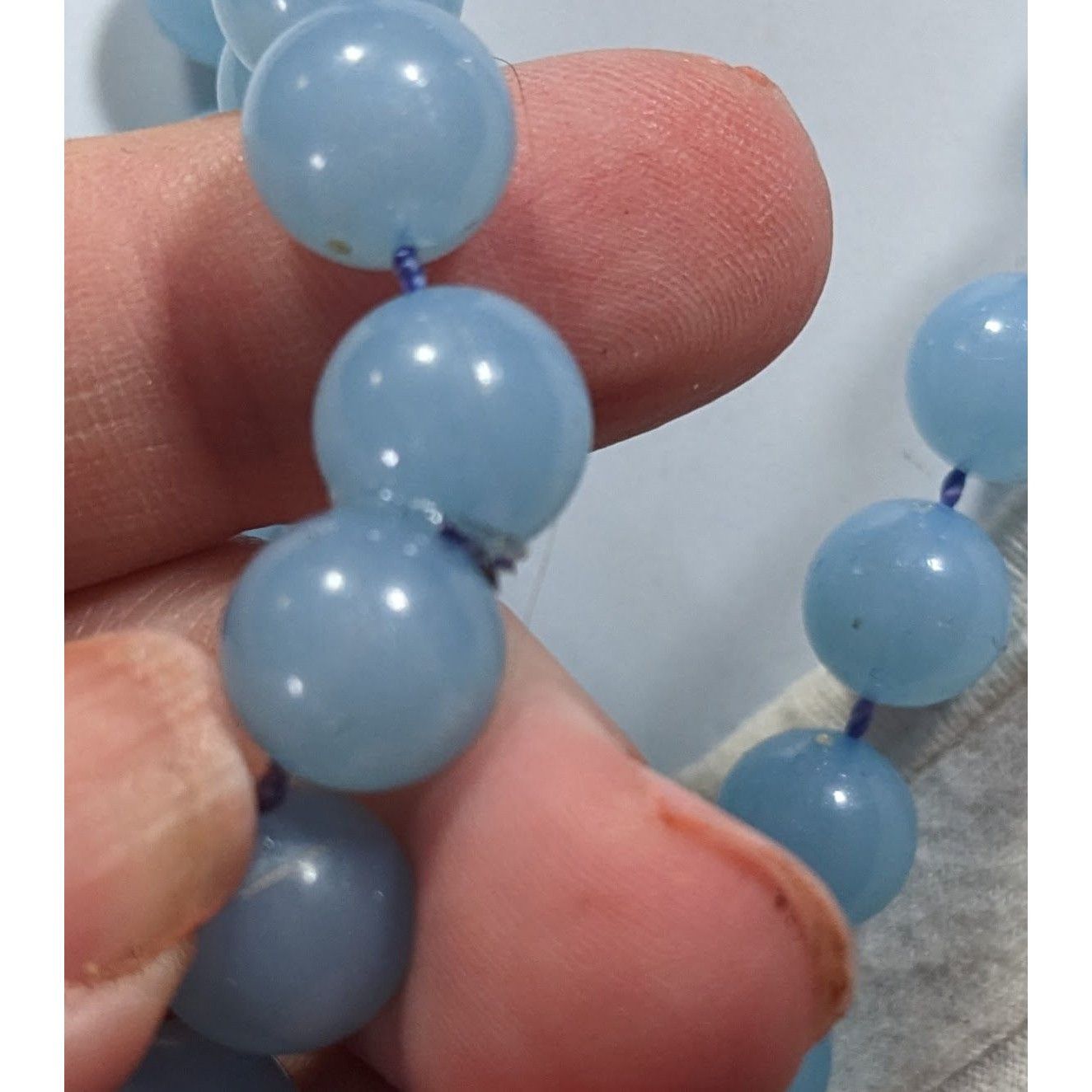 Other Casual Light Blue Extra Long Plastic Beaded Necklace Size ONE SIZE - 7 Thumbnail