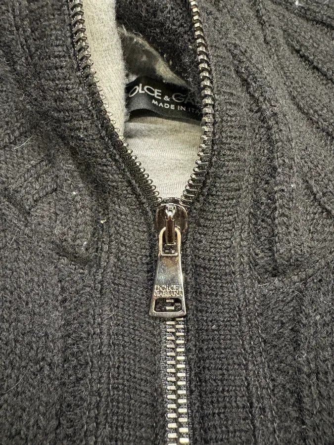 Dolce & Gabbana 2000s Dolce & Gabbana Black Wool Zip Sweater Size US M / EU 48-50 / 2 - 8 Thumbnail
