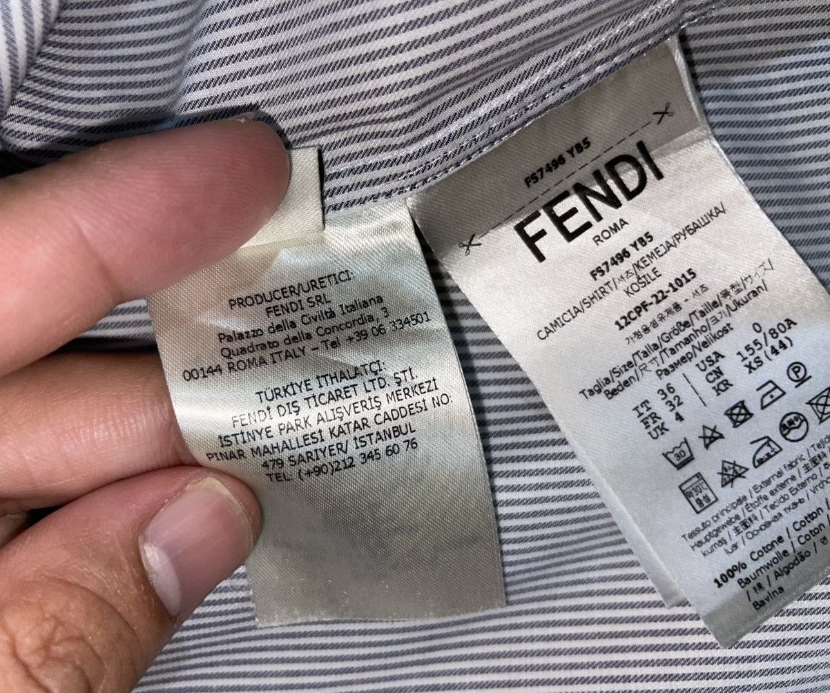 Fendi FENDI Pinstripes Button Down Cotton Shirt Size S / US 4 / IT 40 - 14 Thumbnail