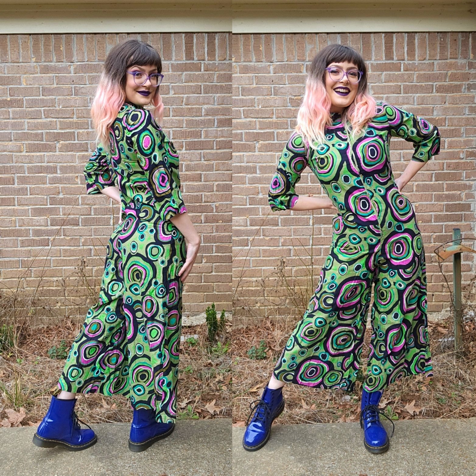 Other 60's Vintage Psychedelic Print Lounge Craft Jumpsuit Size 28" / US 6 / IT 42 - 1 Thumbnail