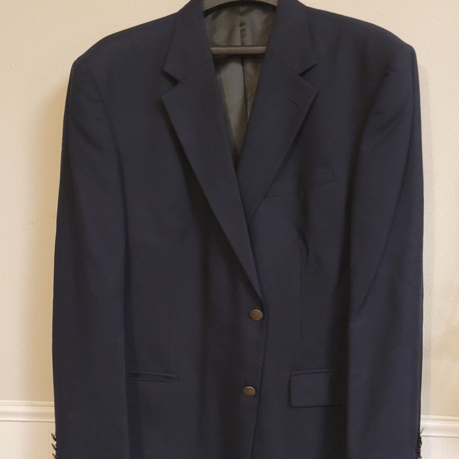 Oscar De La Renta Oscar de la Renta 100% Wool Navy Smart Blazer 46R Size US L / EU 52-54 / 3 - 1 Thumbnail