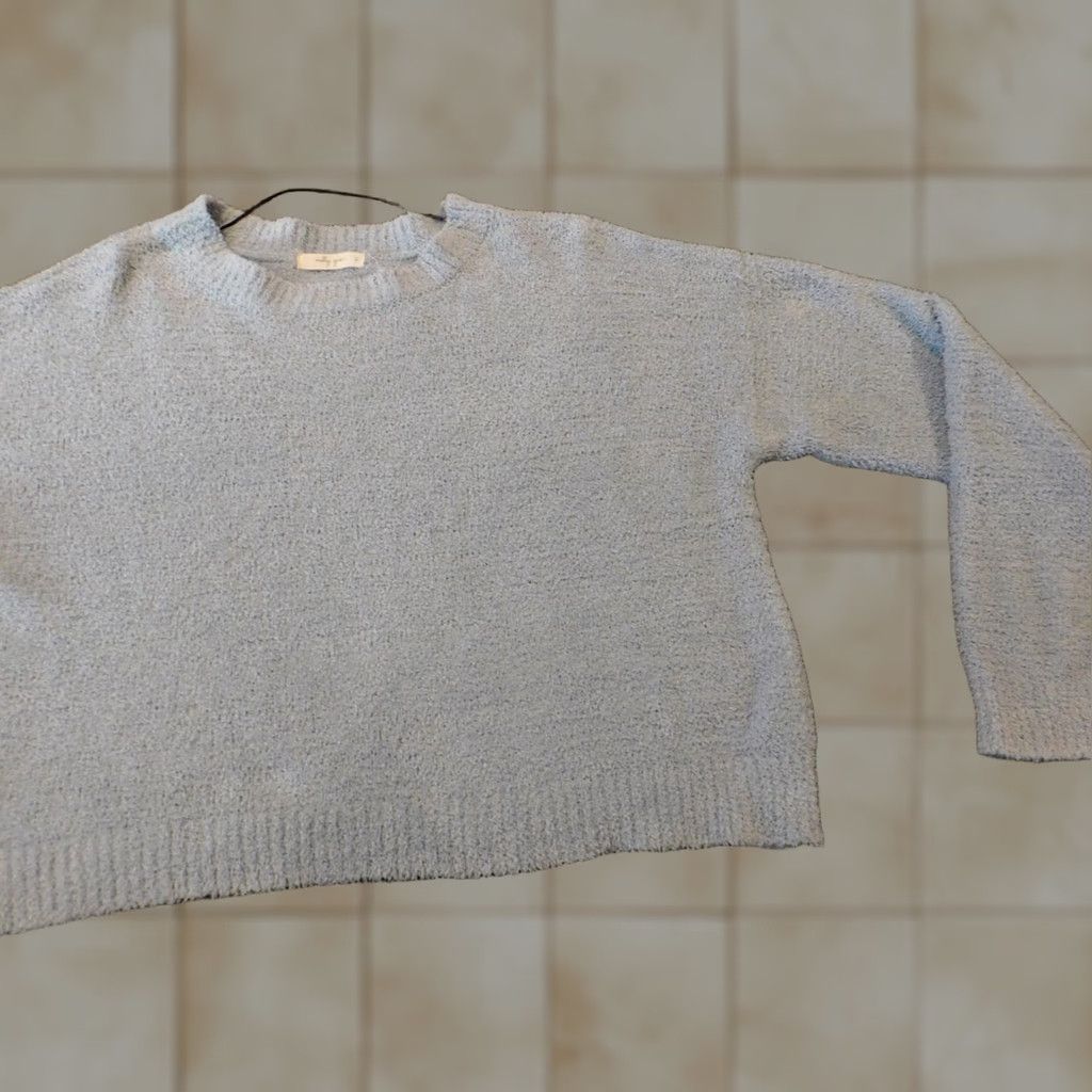 Vintage Molly Green Womens Sweater L Blue Crewneck Pullover Knit Stretch Casual Solid Acrylic Polyester Cap Sleeve Long Sleeve Modern American Regular Size L / US 10 / IT 46 - 1 Thumbnail