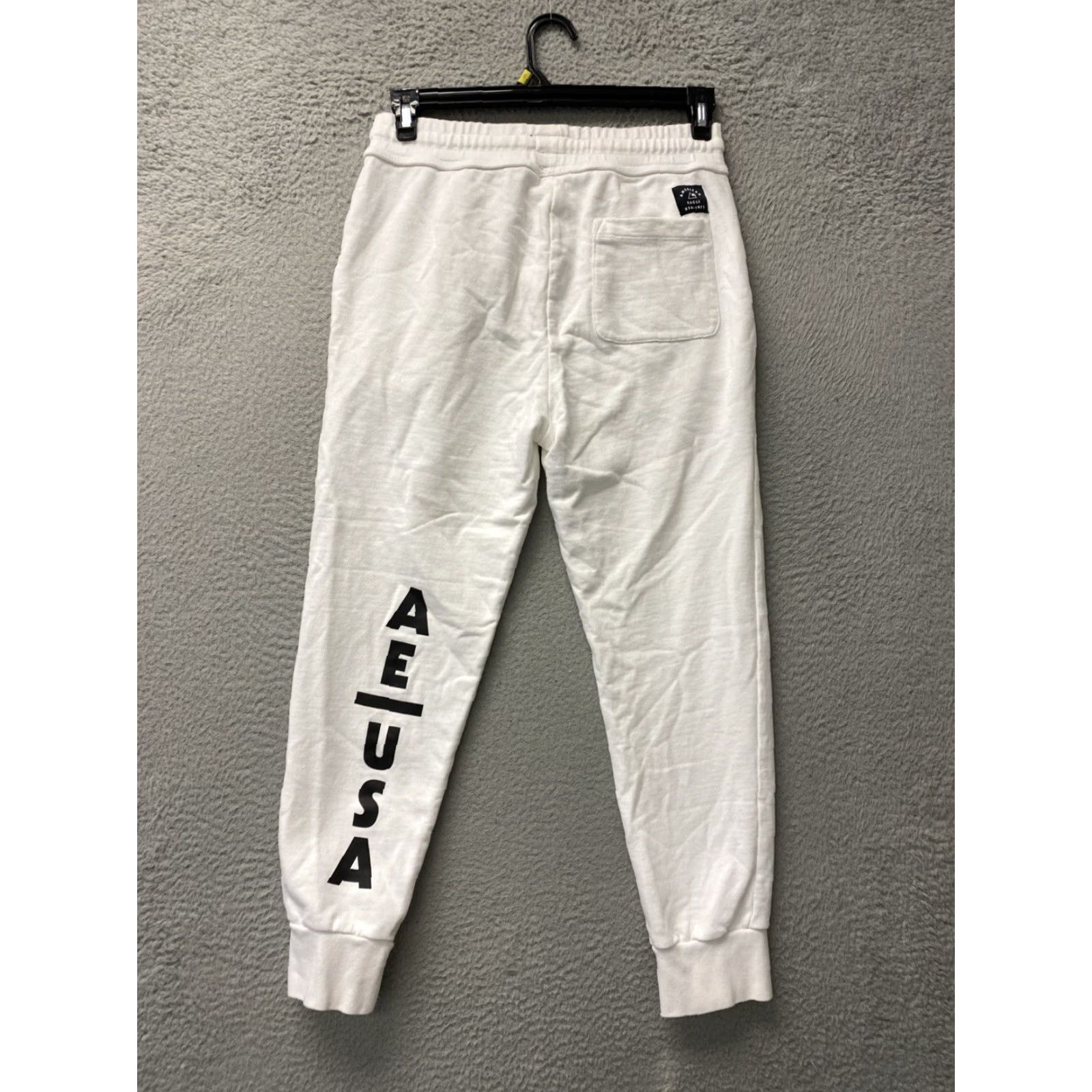 American Eagle Outfitters VINTAGE American Eagle Joggers Mens Size M White Slim Fit Activewear 90s Logo Size US 31 - 4 Thumbnail