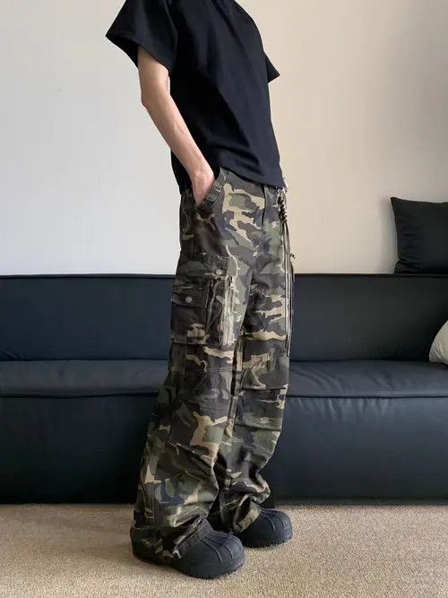 Japanese Brand Street baggy workwear camouflage casual pants Size US 34 / EU 50 - 4 Thumbnail
