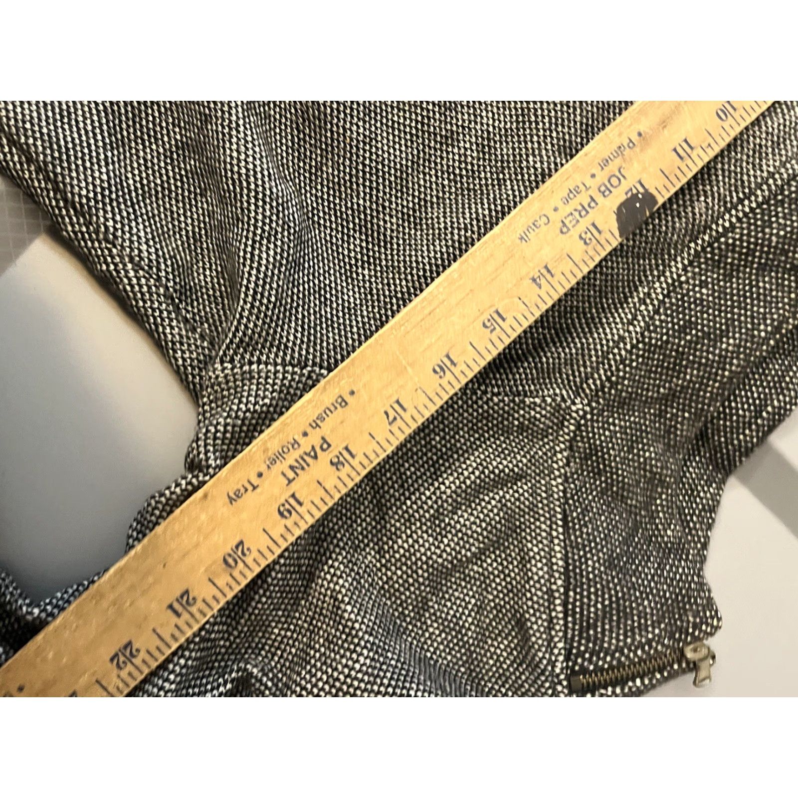 Ann Taylor Ann Taylor LOFT Black/Ivory Cotton Tweed Sweater/Top-Scoop Neck Zipper Trim-M Size M / US 6-8 / IT 42-44 - 5 Thumbnail