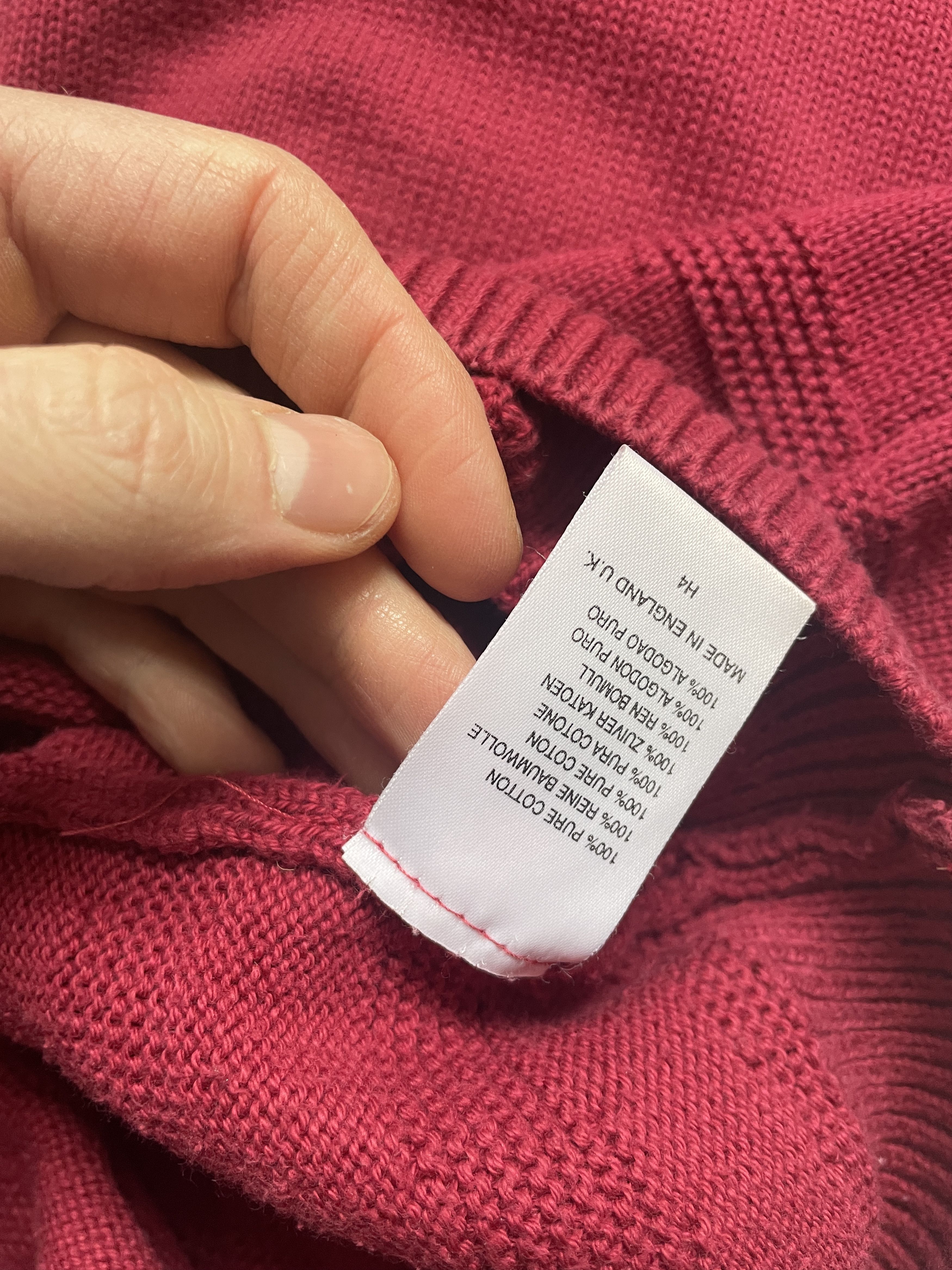 Burberry VINTAGE BURBERRYS OLD MONEY BURGUNDY PINK BOXY SWEATER Size US XL / EU 56 / 4 - 5 Thumbnail