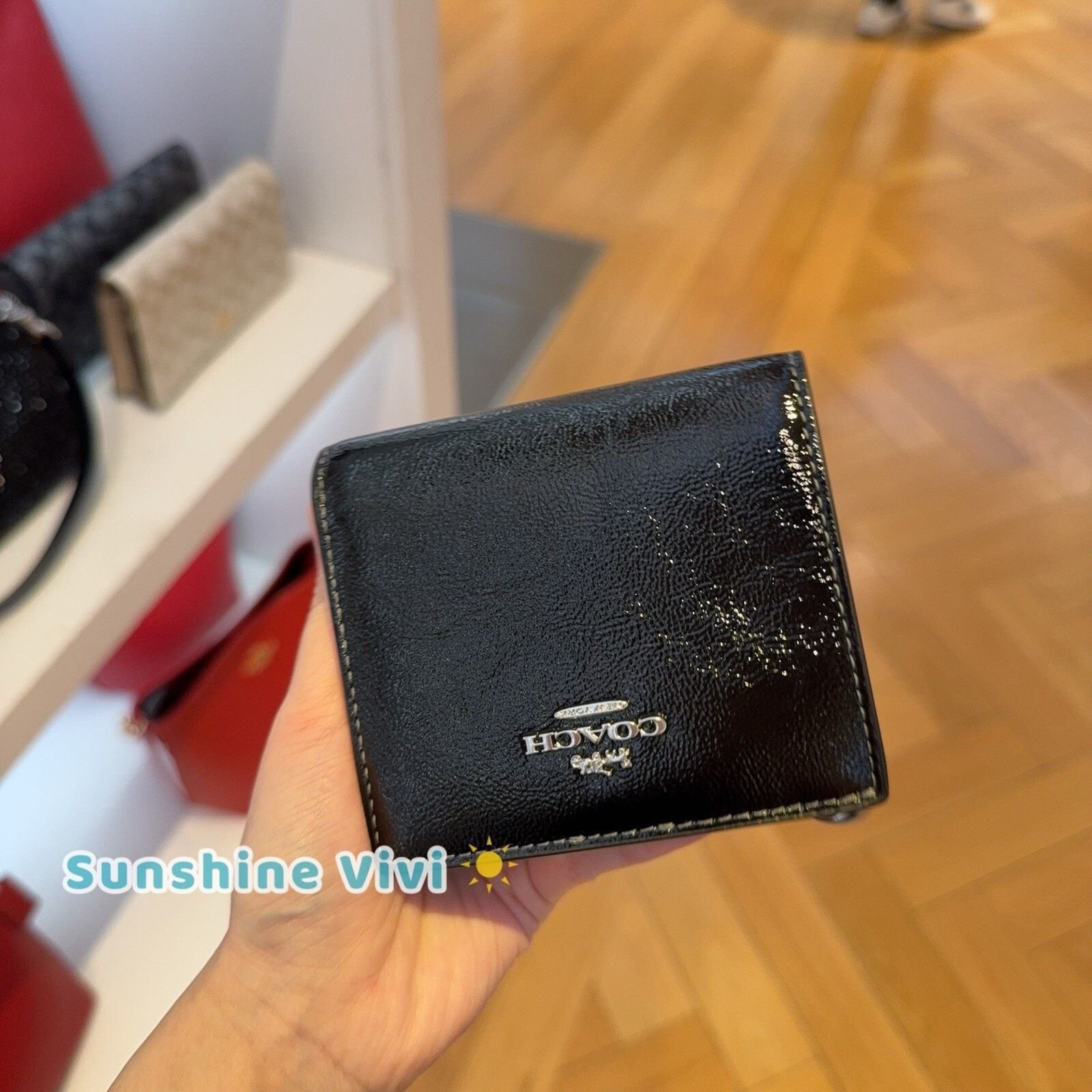 Coach NWT Coach Black Patent Leather Snap Small Wallet CW790 Size ONE SIZE - 1 Thumbnail