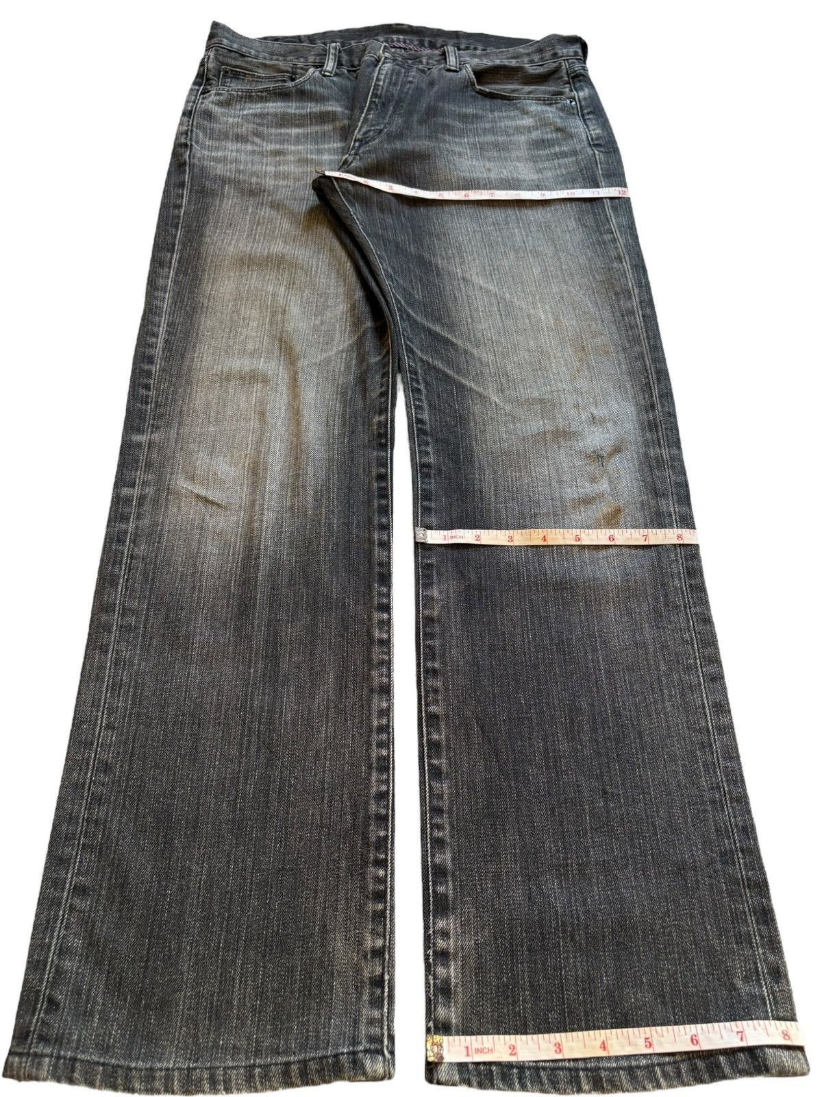 Japanese Brand × Jun Takahashi × Uniqlo Vintage Uniqlo Mud Wash Loose Baggy Black Jeans Size US 34 / EU 50 - 14 Thumbnail