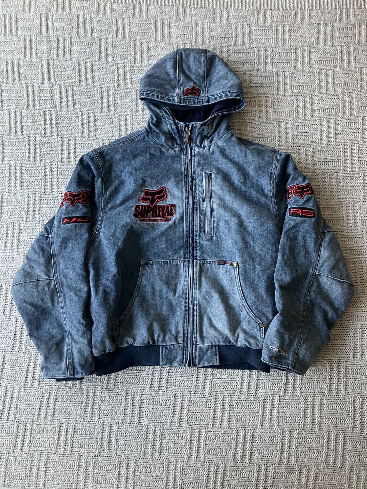 Supreme Supreme Eye of Horus Denim Hooded Work Jacket FW13 | Grailed