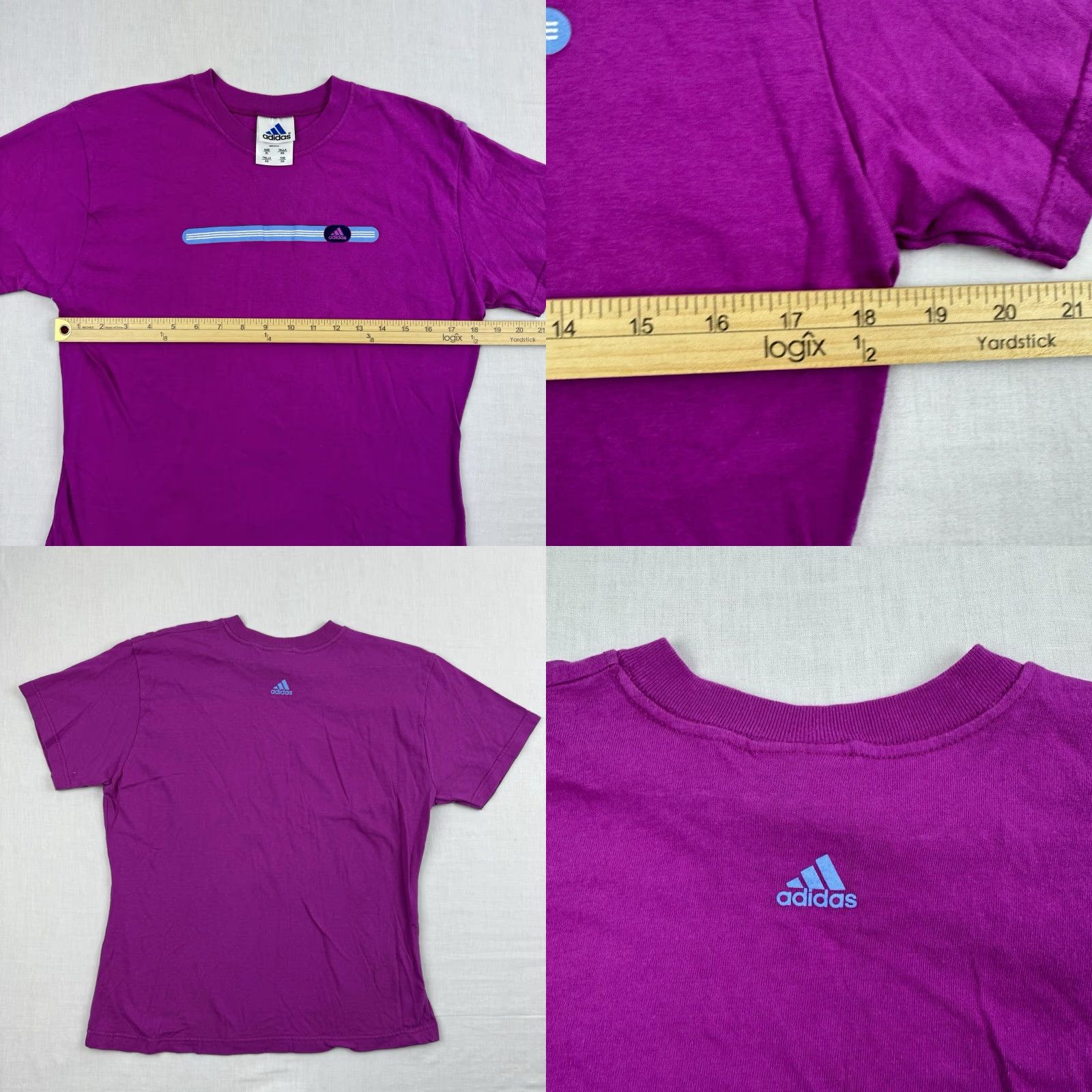 Adidas VINTAGE Adidas T-Shirt Womens XL Purple Slim Fit Crew Neck Y2K Punk Sports Size XL / US 12-14 / IT 48-50 - 8 Thumbnail