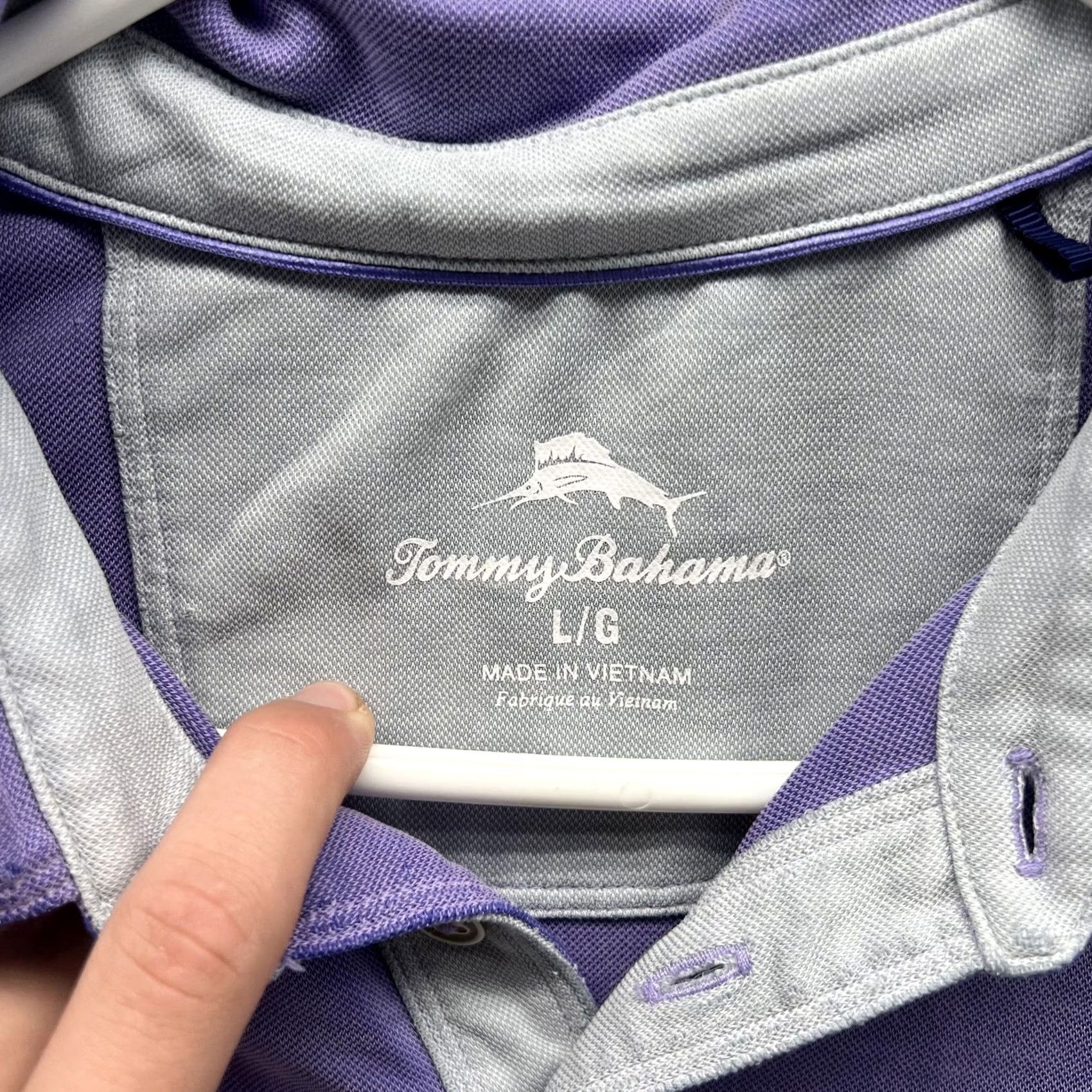 Tommy Bahama Tommy Bahama Polo Shirt Mens Large Purple Solid Tencel Blend Tagless Casual Shirt Size US L / EU 52-54 / 3 - 2 Thumbnail