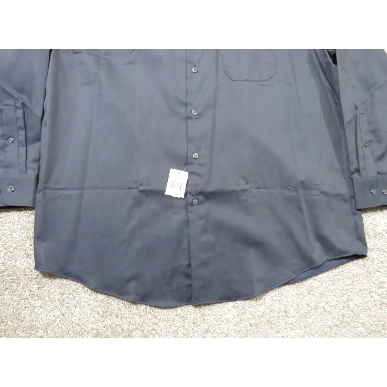 Perry Ellis Perry Ellis Gray Cotton Slim Fit Button-Down Shirt XL Mens NWT Size US XL / EU 56 / 4 - 2 Thumbnail