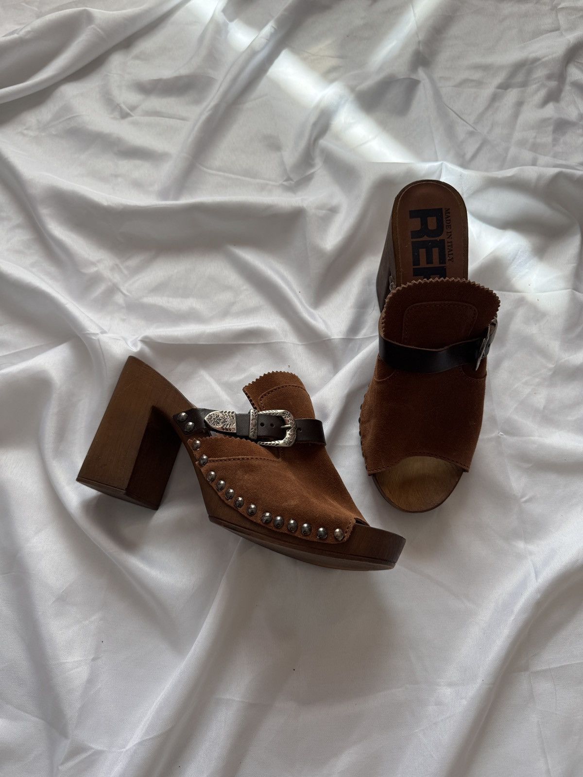 Replay Replay Vintage Suede Mules Shoes Size US 8 / IT 38 - 2 Thumbnail