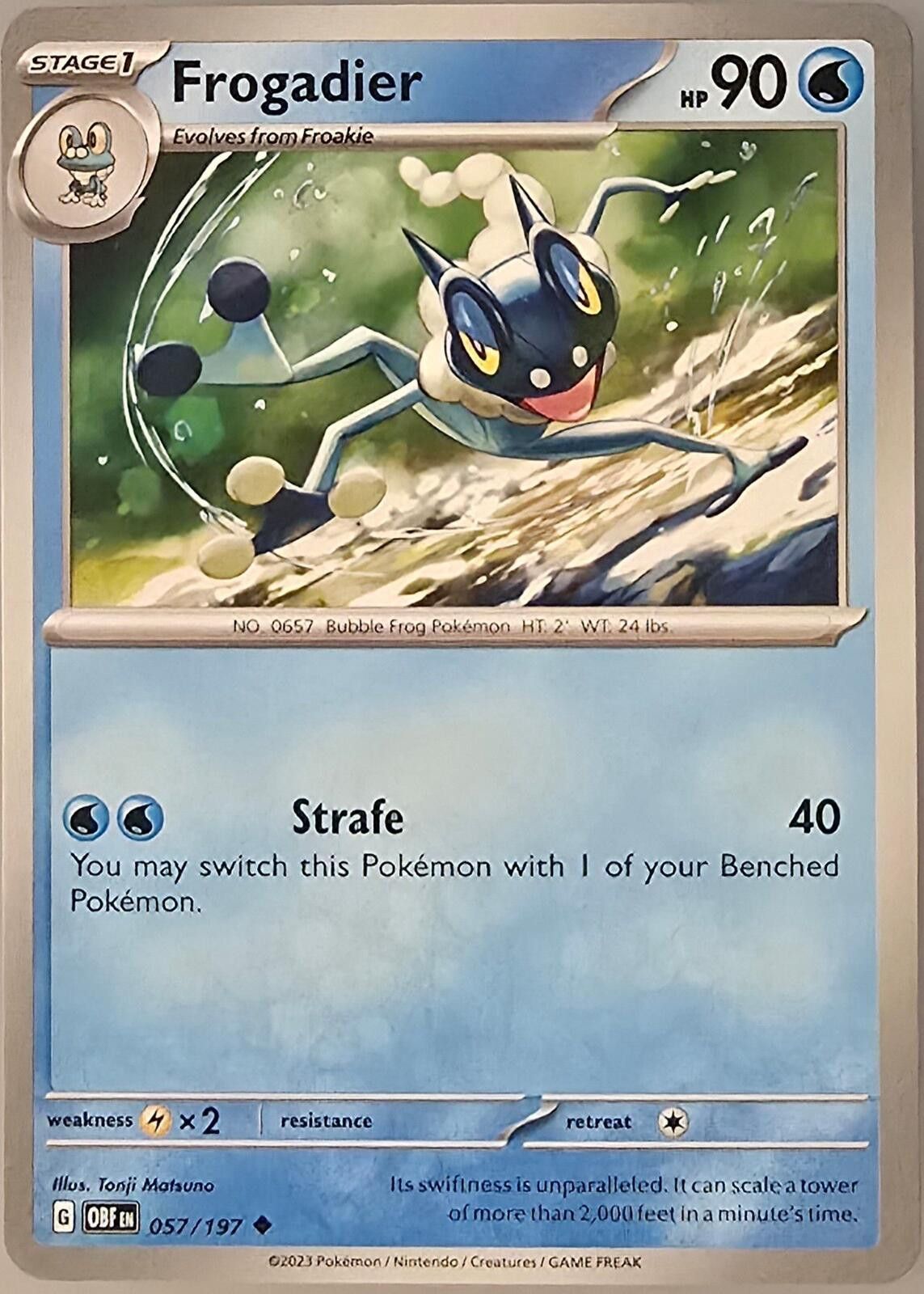 Pokemon Frogadier 057/197 from the Obsidian Flames Size ONE SIZE - 1 Thumbnail