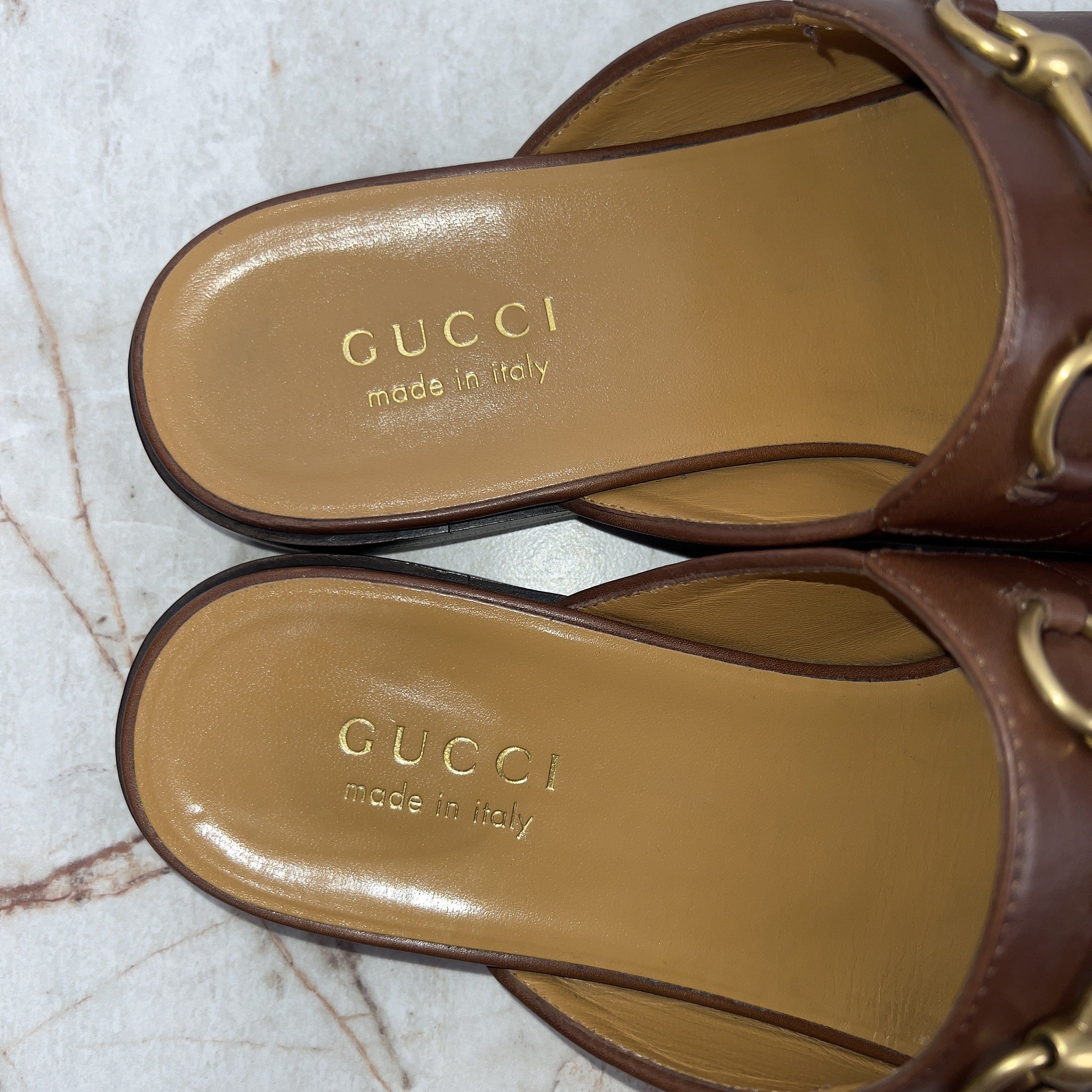 Gucci River Horsebit Sabot Clogs Mules Slippers Brown Leather Size US 8.5 / EU 41-42 - 10 Thumbnail
