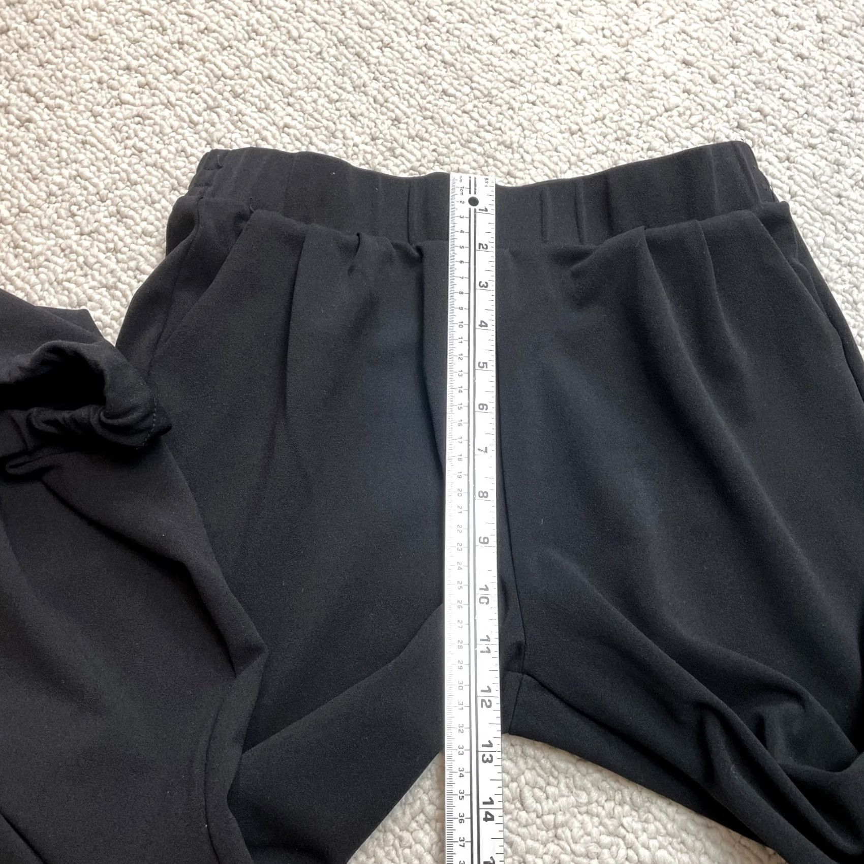 Vintage VINTAGE? No, Stella Luce Cropped Pants Womens XL Black Stretch Polyester Pockets Size 29" - 4 Thumbnail