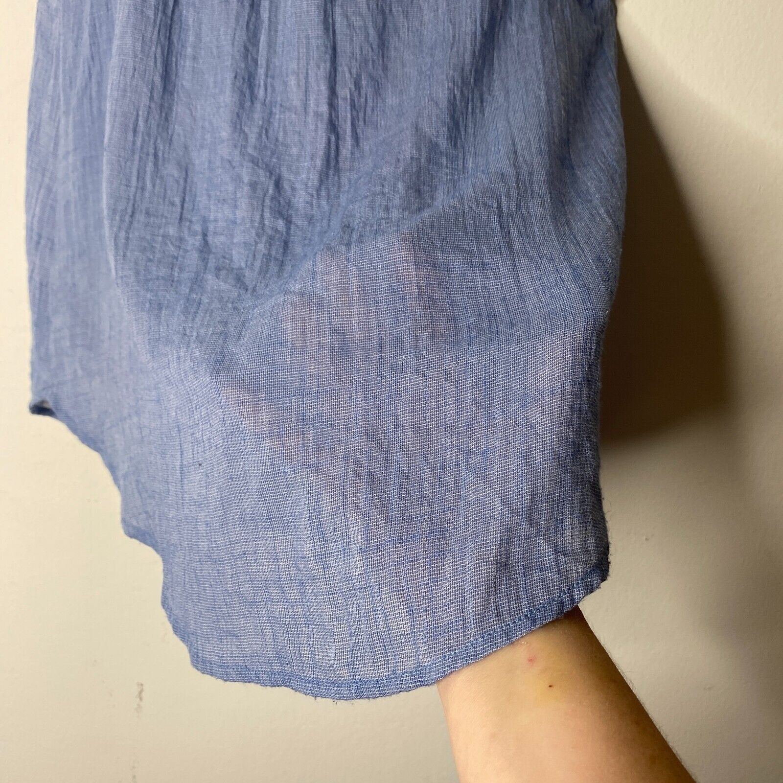 Other Allison Joy Blue Lace-Up Curved Hem Sleeveless Tank Top XS Size XS / US 0-2 / IT 36-38 - 6 Thumbnail