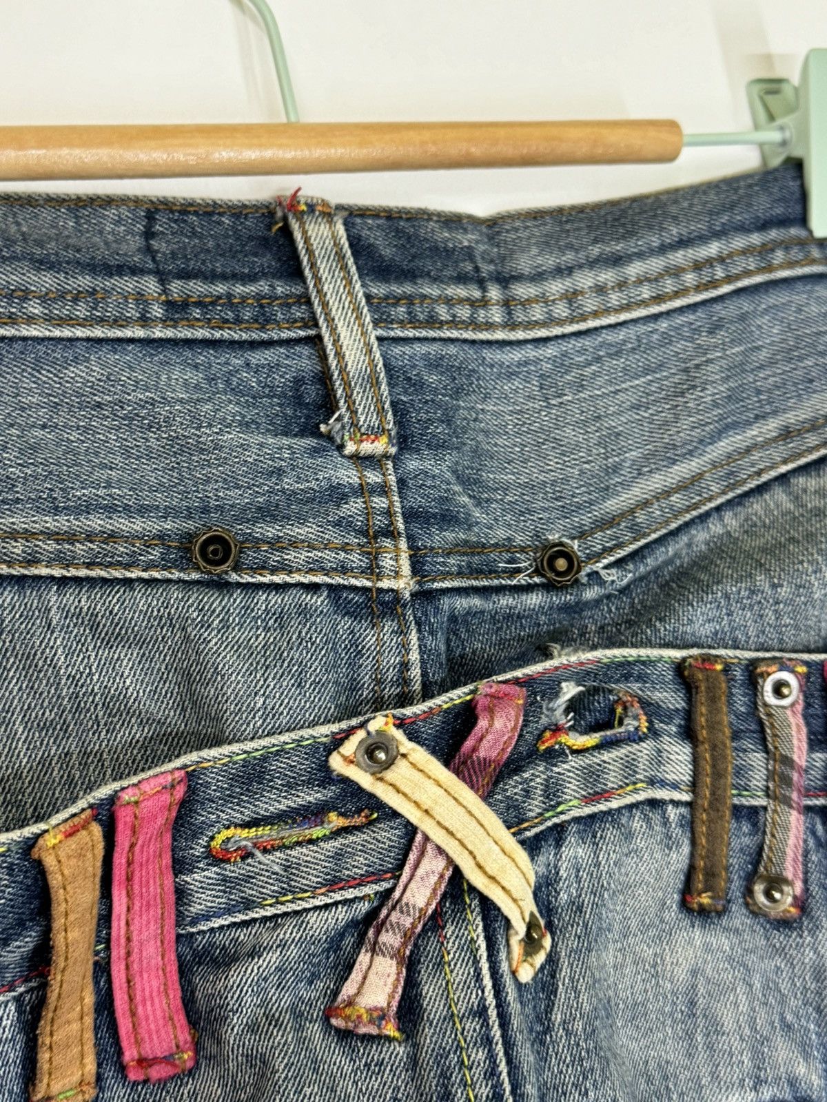 Japanese Brand BREATH MINT DOUBLE WAIST DISTRESSED DENIM PANTS Size US 32 / EU 48 - 14 Thumbnail