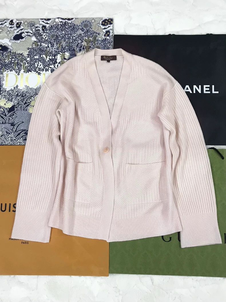 Loro Piana LORO PIANA Pink baby cashmere LP cardigan coat Size S / US 4 / IT 40 - 1 Thumbnail