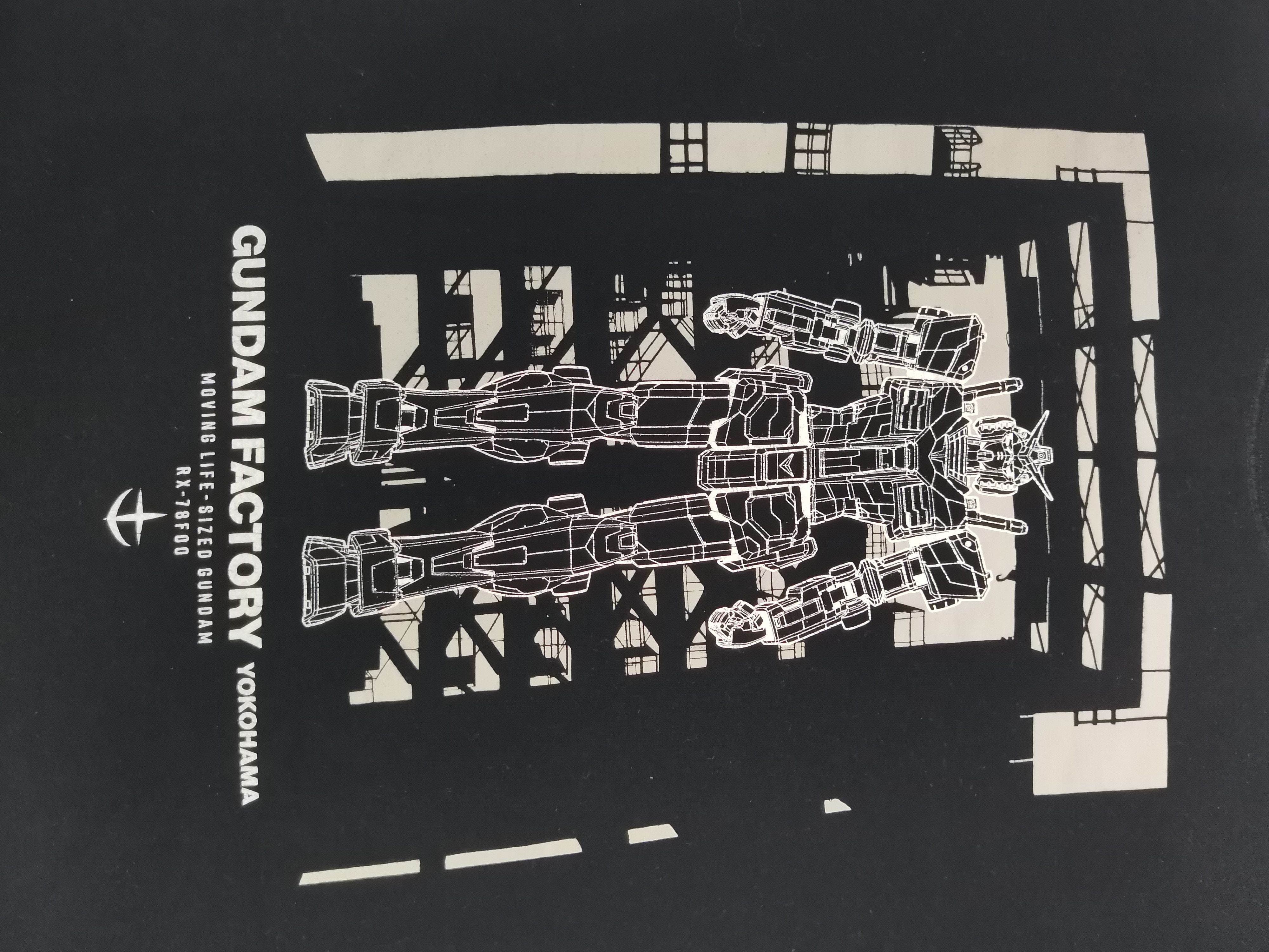 image of Anima x Vintage Gundam Factory Yokohama Japan Anime Tee Bandai Akira in Black, Men's (Size Large)
