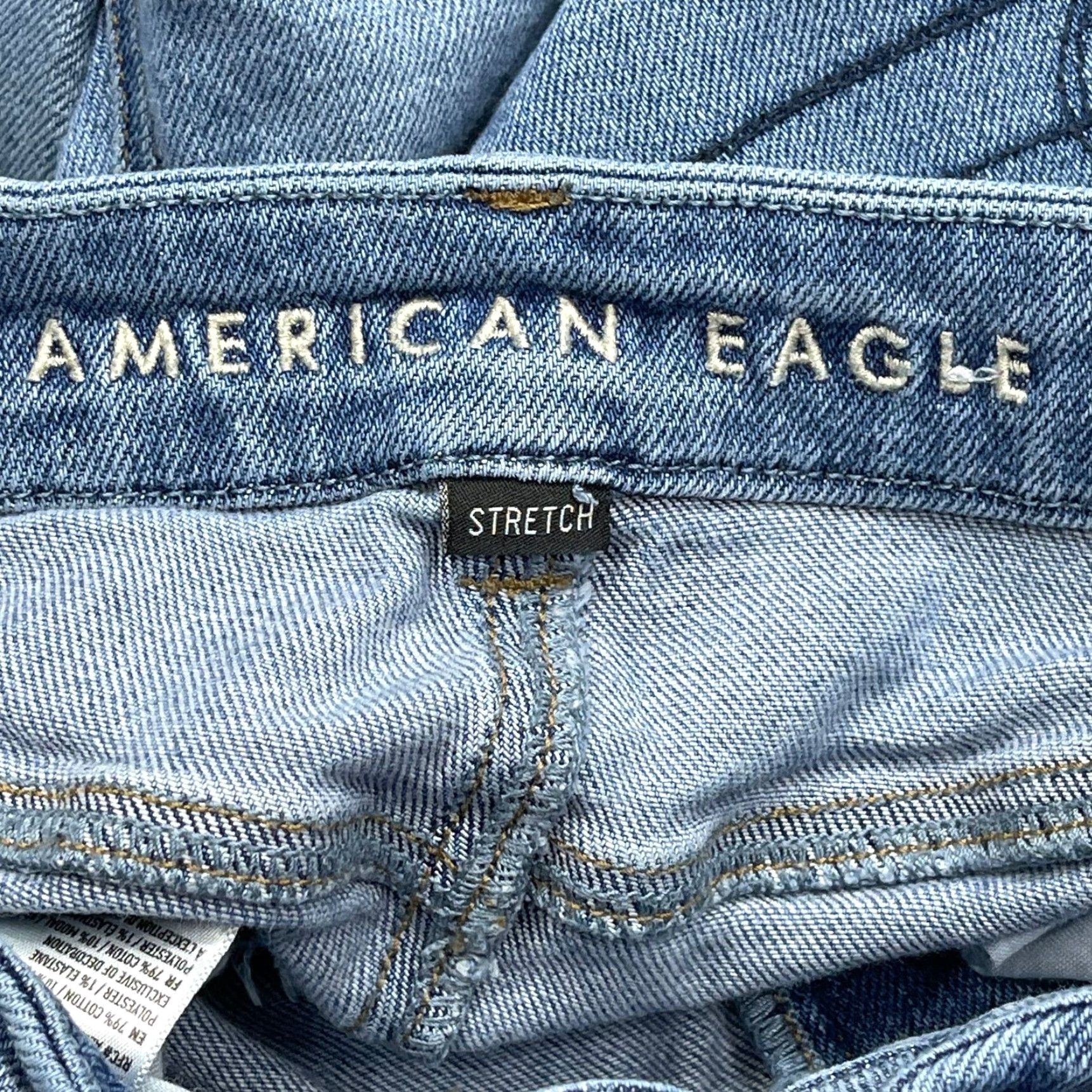 American Eagle Outfitters VINTAGE American Eagle Jeans Women 2 Distressed Blue Denim Stretch Ripped Curvy Mom Size 42" / US 20 - 3 Thumbnail