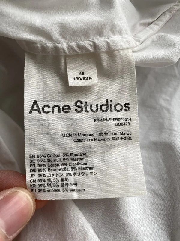 Acne Studios 46/S - Classic Shirt - White Size US S / EU 44-46 / 1 - 4 Thumbnail