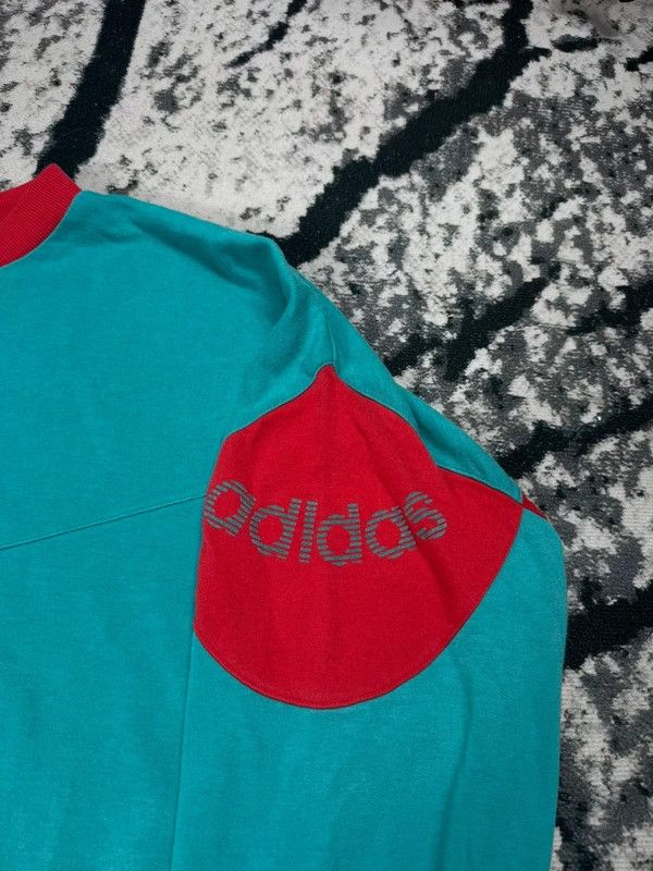 Adidas Vintage Adidas crewneck sweatshirt green red logo S Size US S / EU 44-46 / 1 - 3 Thumbnail