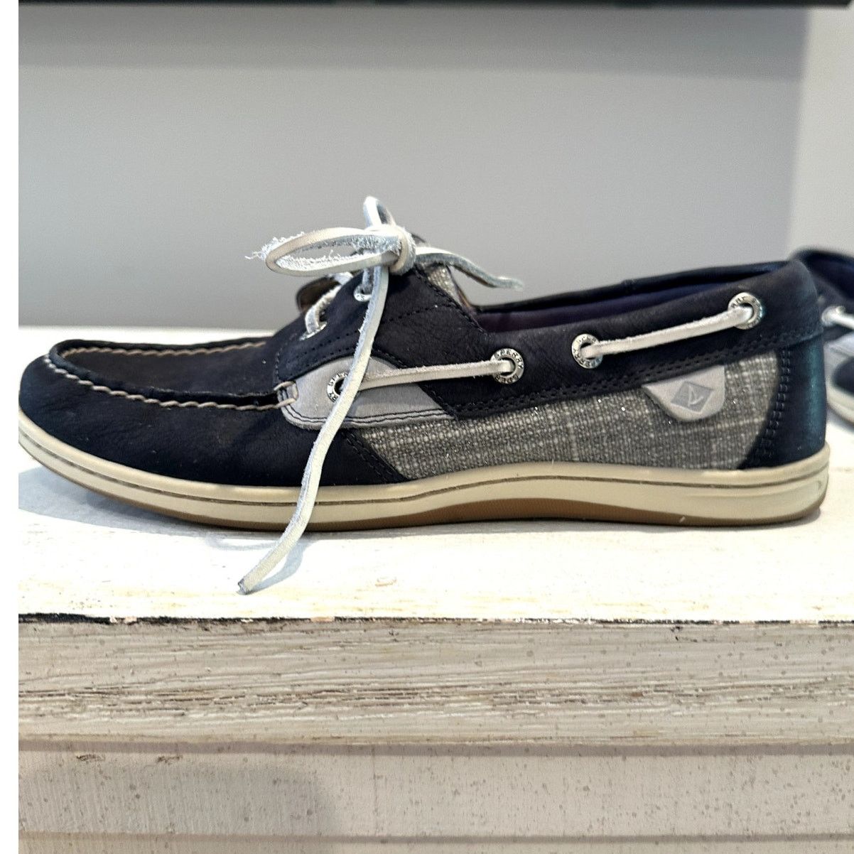 Sperry Sperry Top Sider Kolish Textured Boat Shoe Navy Gray 8M Size US 8 / IT 38 - 4 Thumbnail