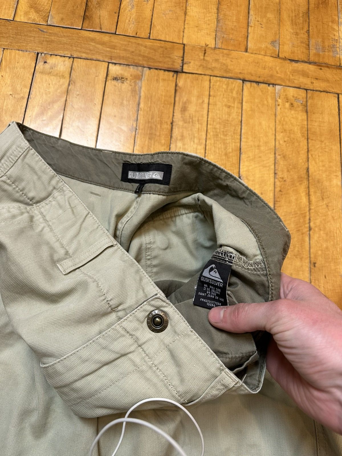 Quiksilver 🔥 Vintage 1990s Quiksilver Logo Cargo Baggy Skater Pants Size US 34 / EU 50 - 7 Thumbnail