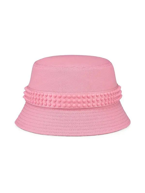 Christian Louboutin o1bcso1str0825 Size:Large/Bobino Spikes Bucket Hat in Pink Size ONE SIZE - 5 Thumbnail