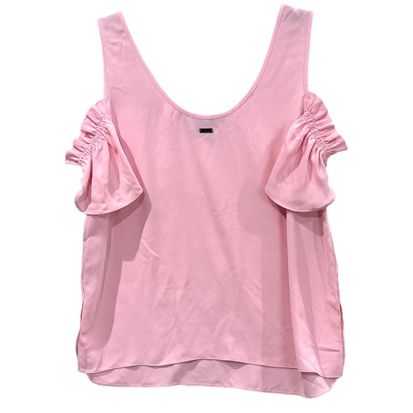 Armani Exchange ARMANI EXCHANGE Women's Pink Ruffle Cold Shoulder Top Size S / US 4 / IT 40 - 3 Thumbnail