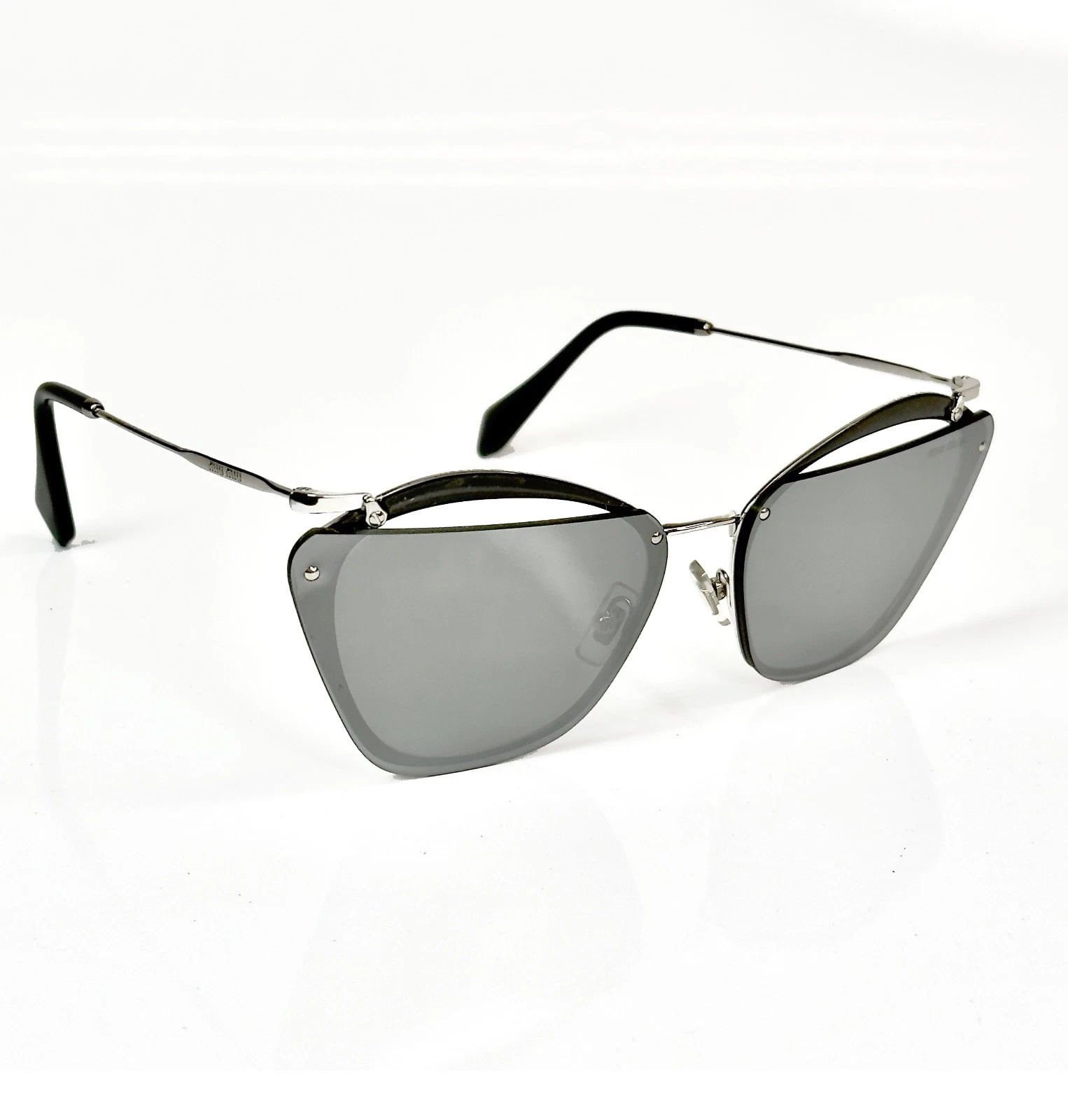 Miu Miu MIU MIU MU54TS NOIR Cut Out 54T Black Silver Mirrored Size ONE SIZE - 5 Thumbnail