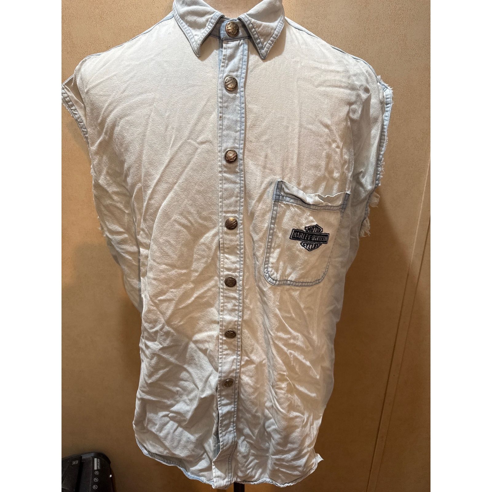 Harley Davidson harley davidson biker blues denim snap shirt 2xl usa vintage Size US XXL / EU 58 / 5 - 1 Thumbnail